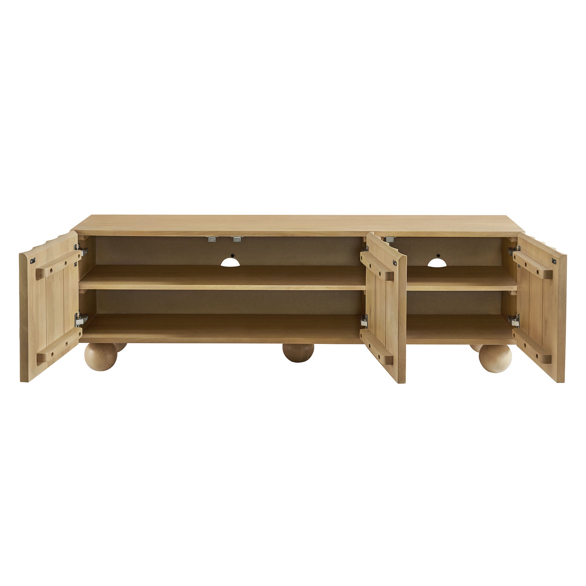 Sorren Scalloped 54" Wood TV Stand, Natural