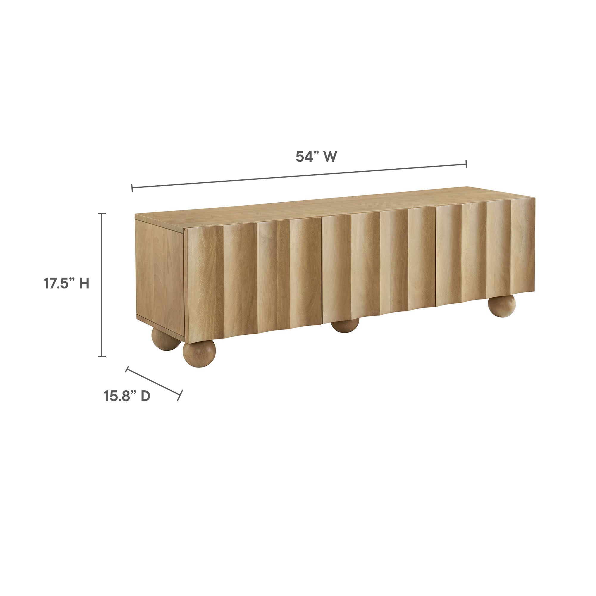 Sorren Scalloped 54" Wood TV Stand, Natural
