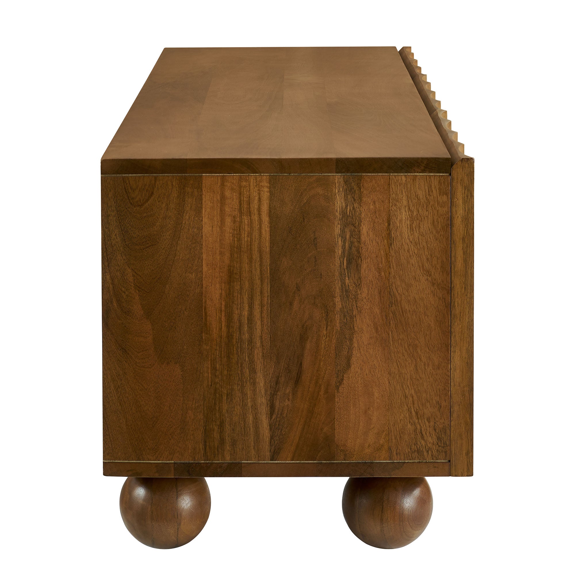 Sorren Scalloped 54" Wood TV Stand, Walnut