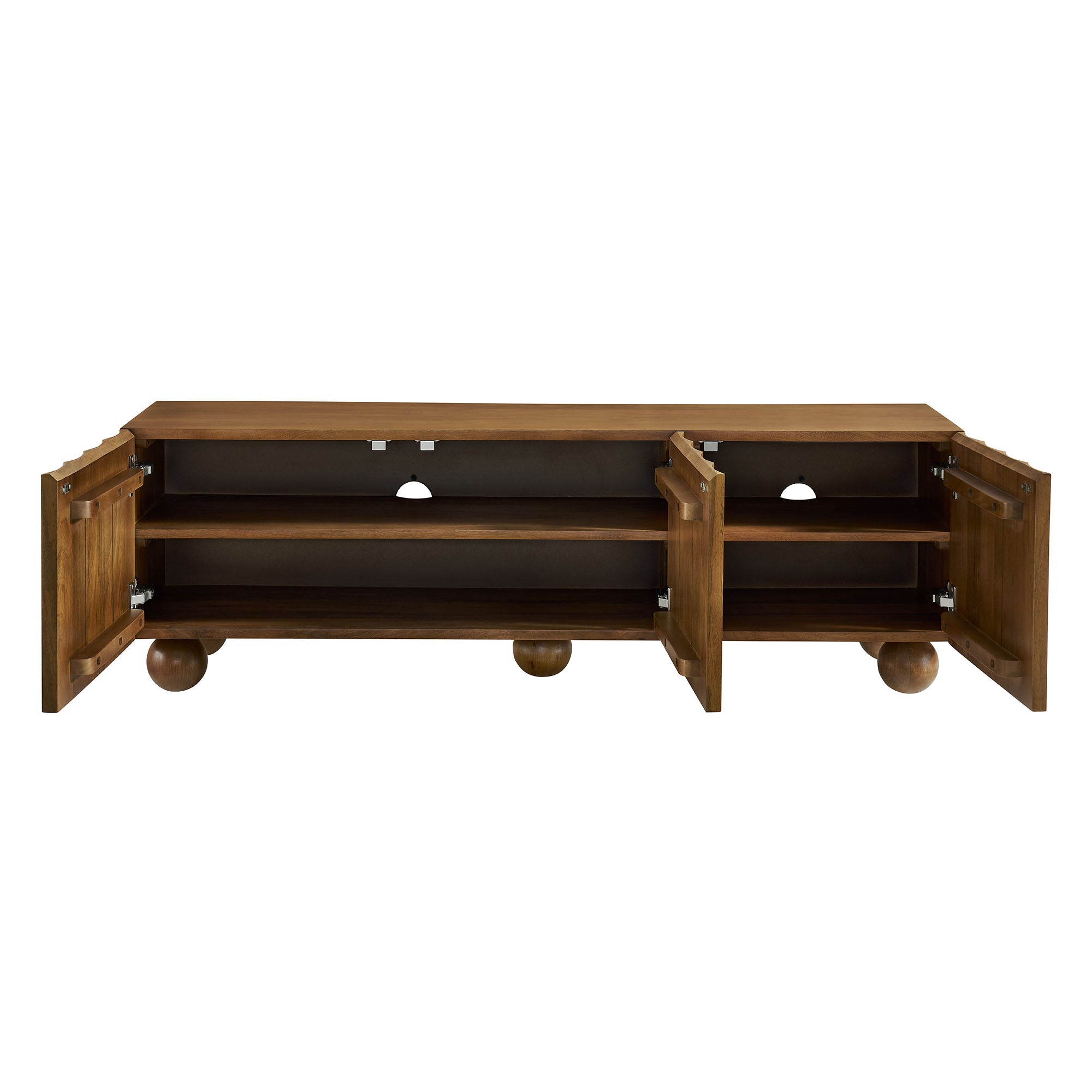 Sorren Scalloped 54" Wood TV Stand, Walnut