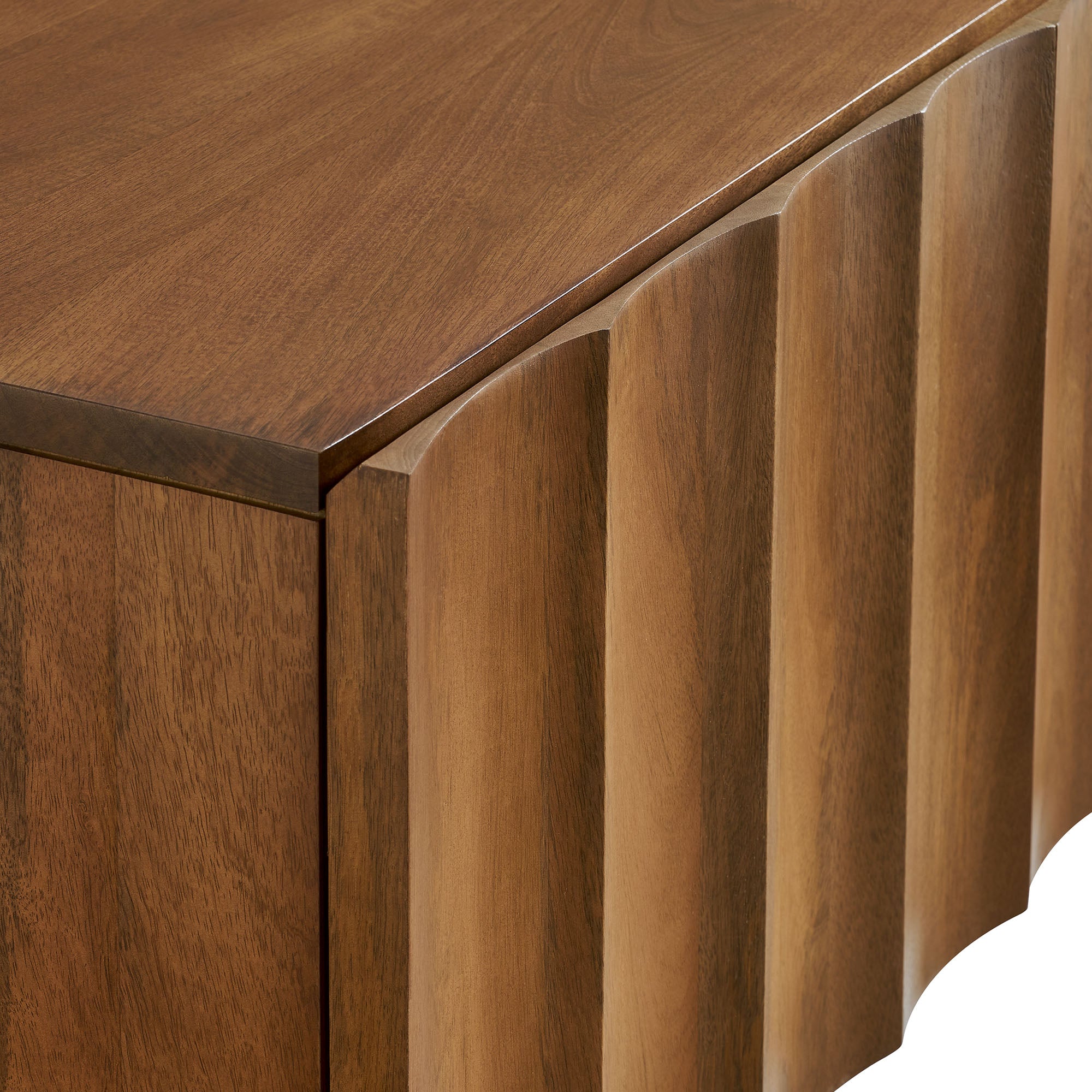 Sorren Scalloped 54" Wood TV Stand, Walnut