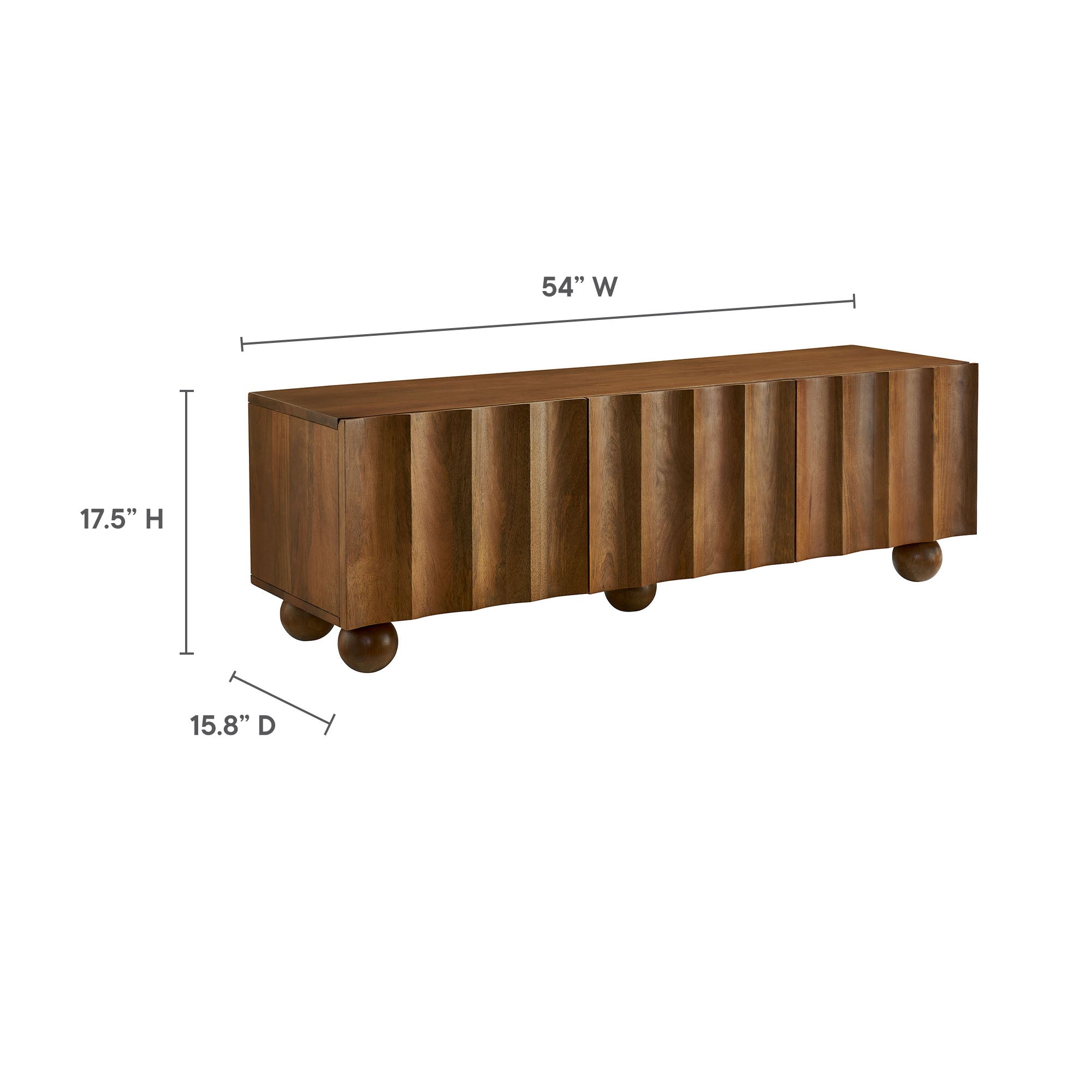 Sorren Scalloped 54" Wood TV Stand, Walnut