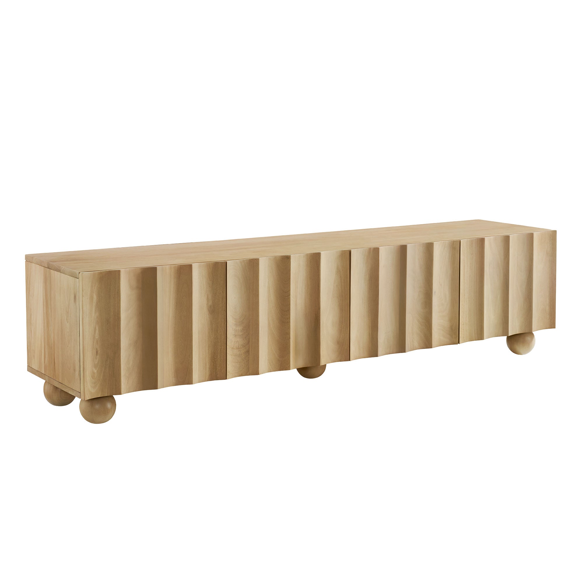 Sorren Scalloped 71" Wood TV Stand, Natural