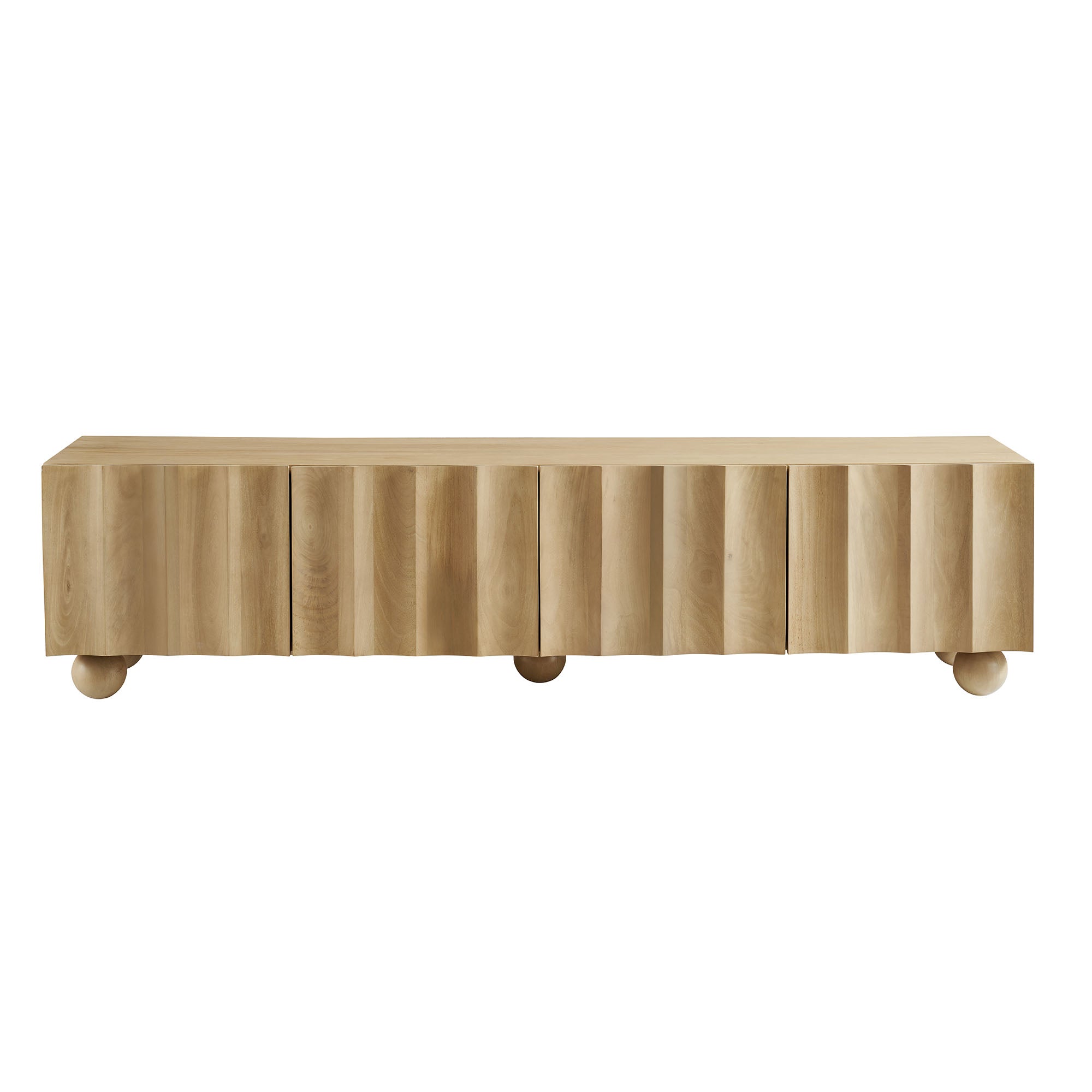 Sorren Scalloped 71" Wood TV Stand, Natural
