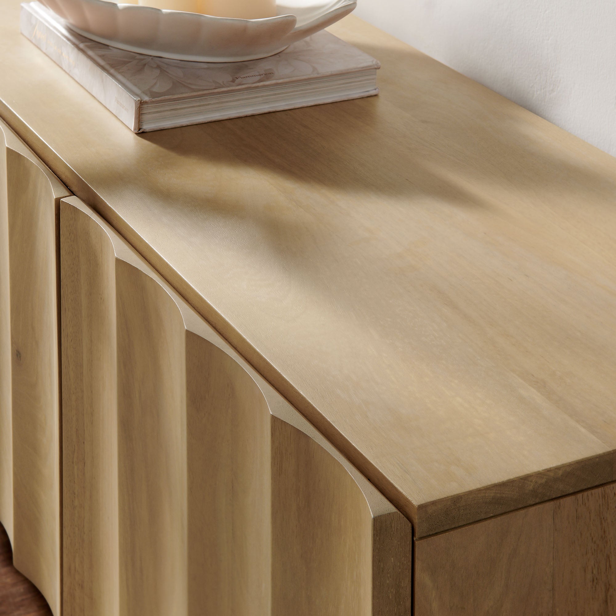 Sorren Scalloped 71" Wood TV Stand, Natural