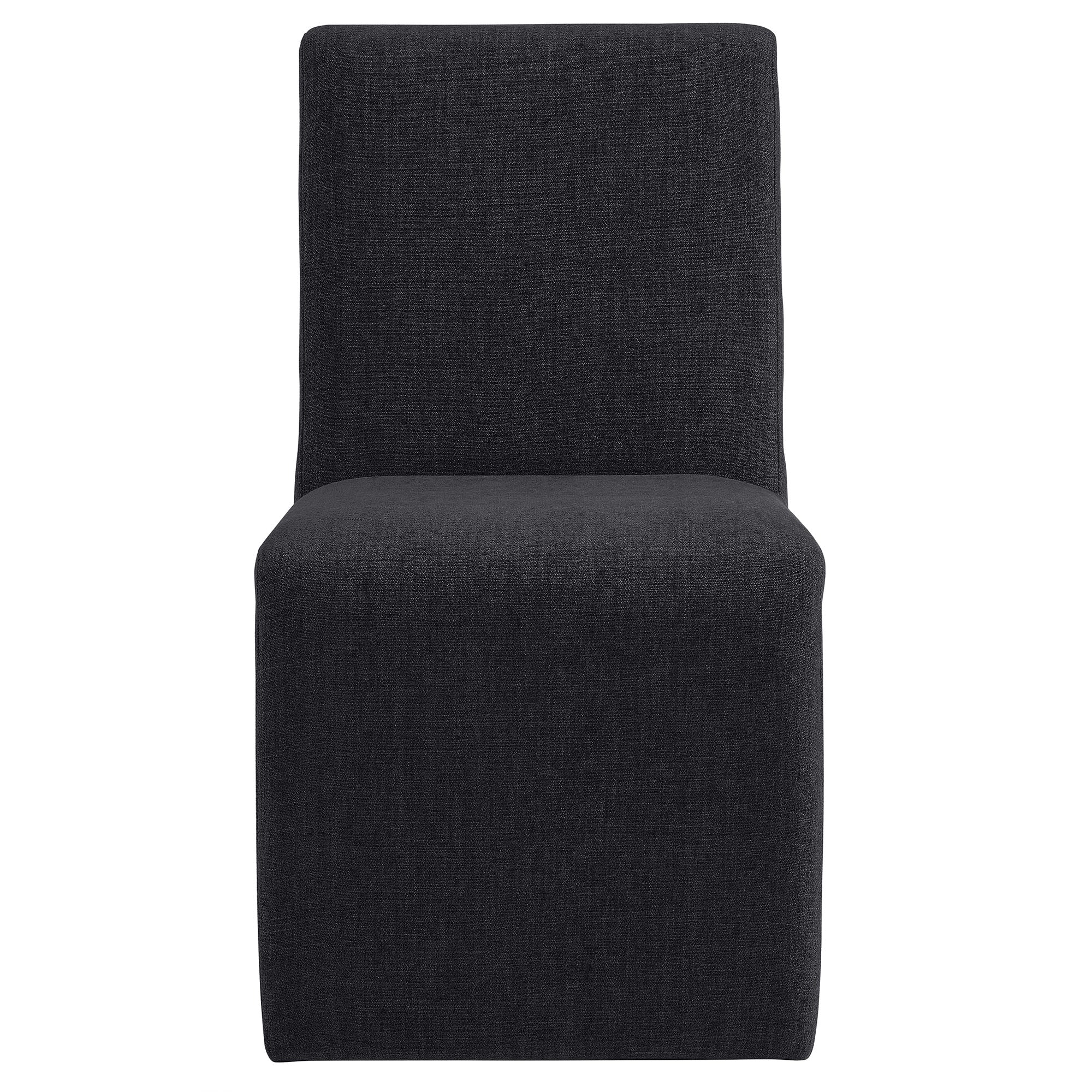 Emory Fabric Upholstered Dining Side Chair, Ebony