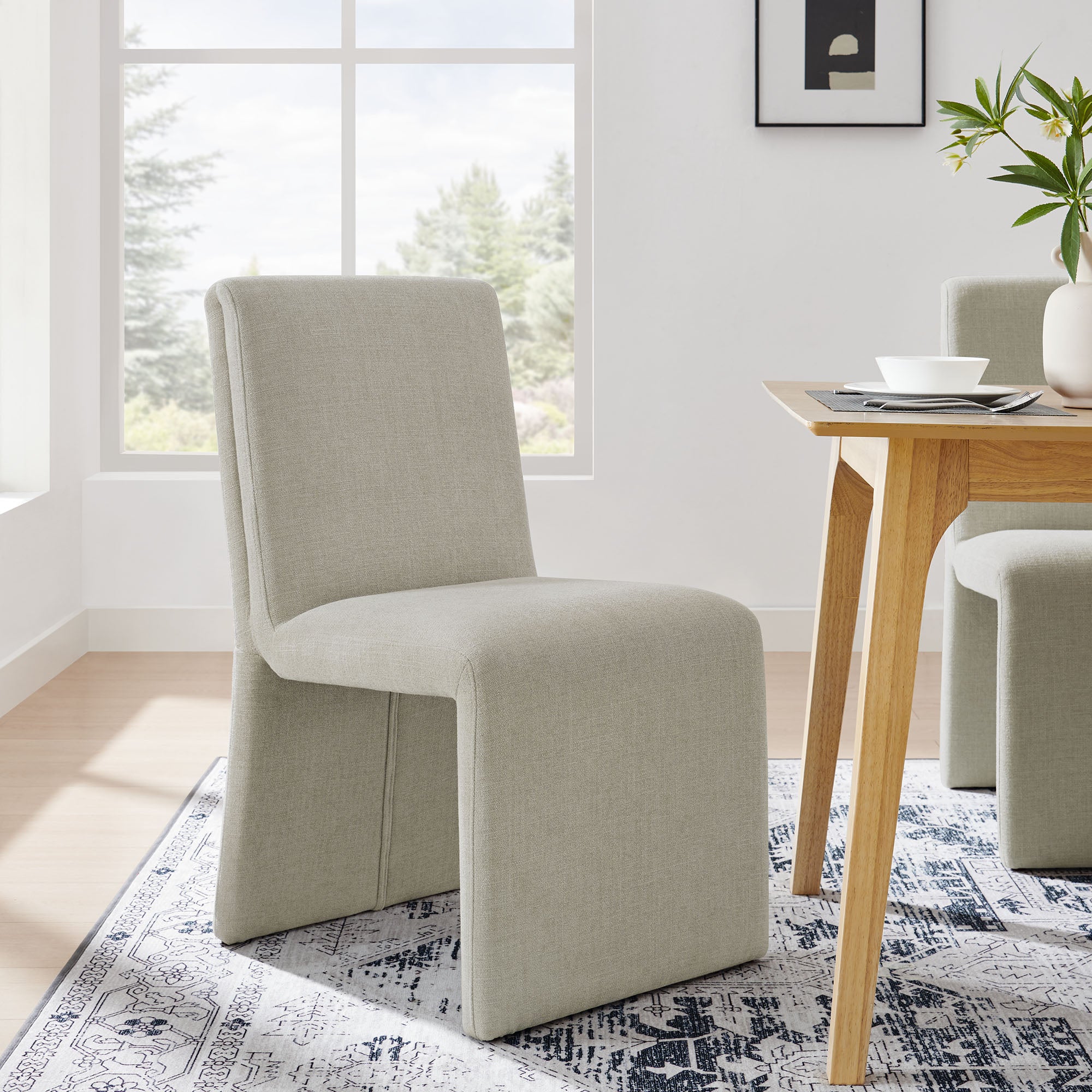 Emory Fabric Upholstered Dining Side Chair, Linen