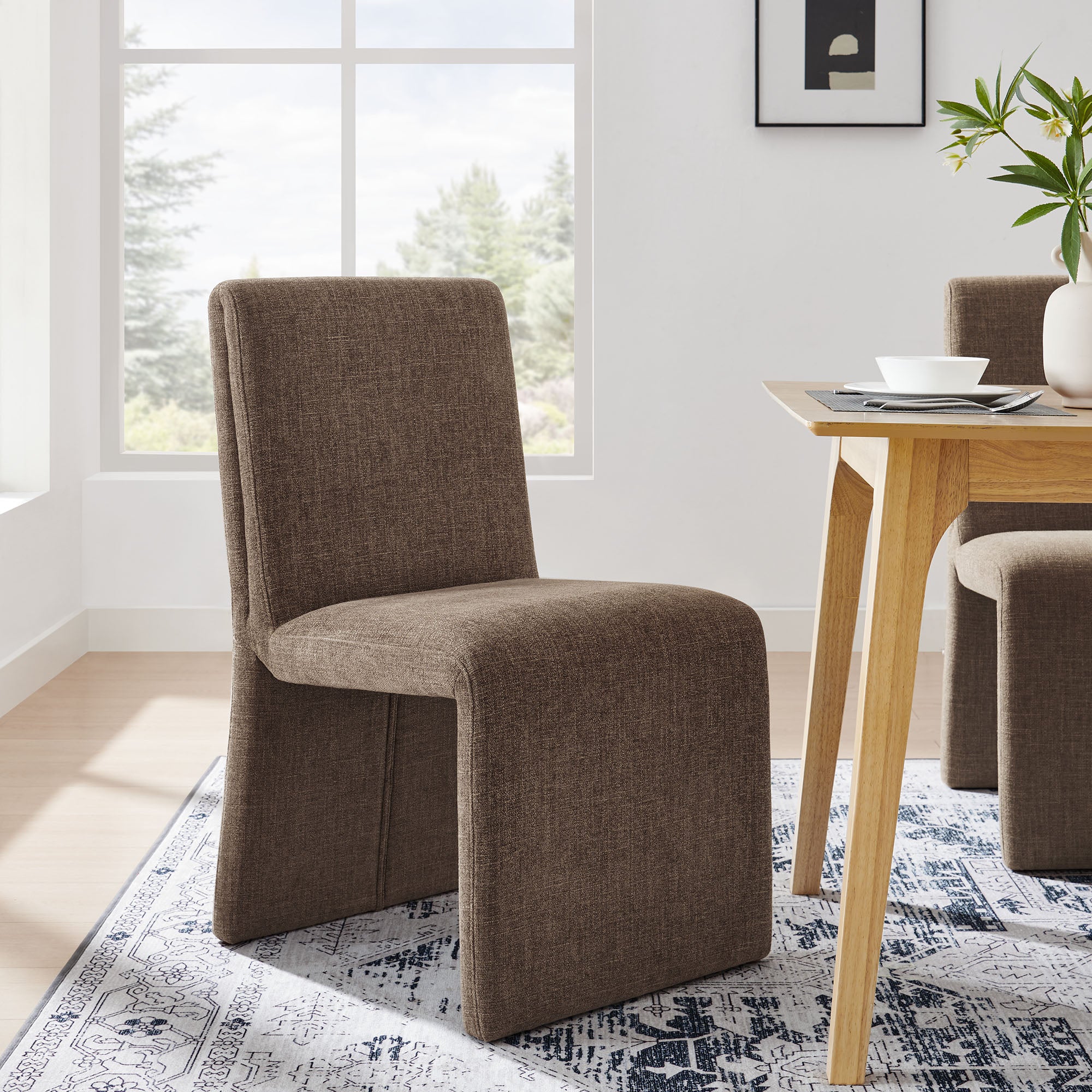 Emory Fabric Upholstered Dining Side Chair, Mocha