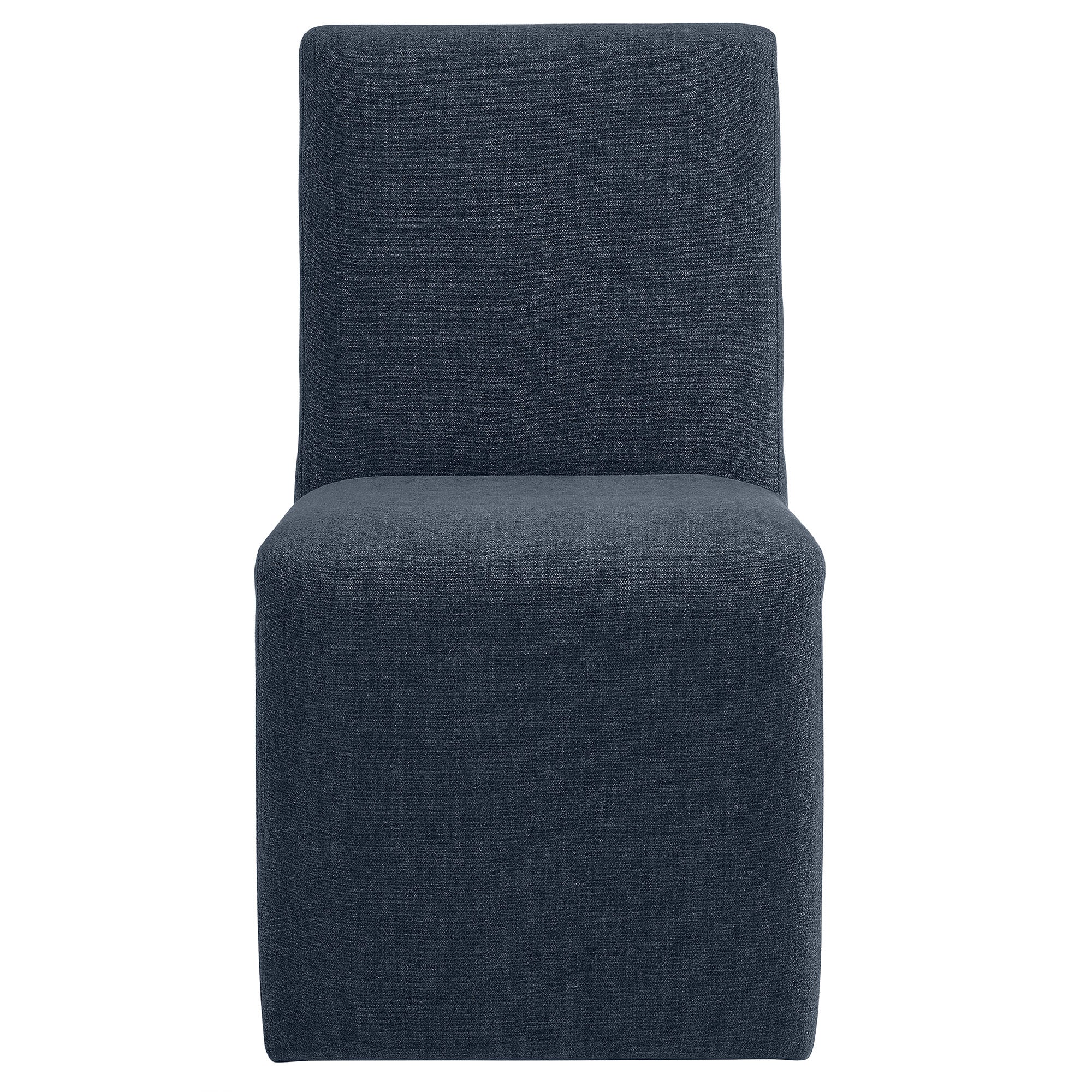 Emory Fabric Upholstered Dining Side Chair, Slate Blue