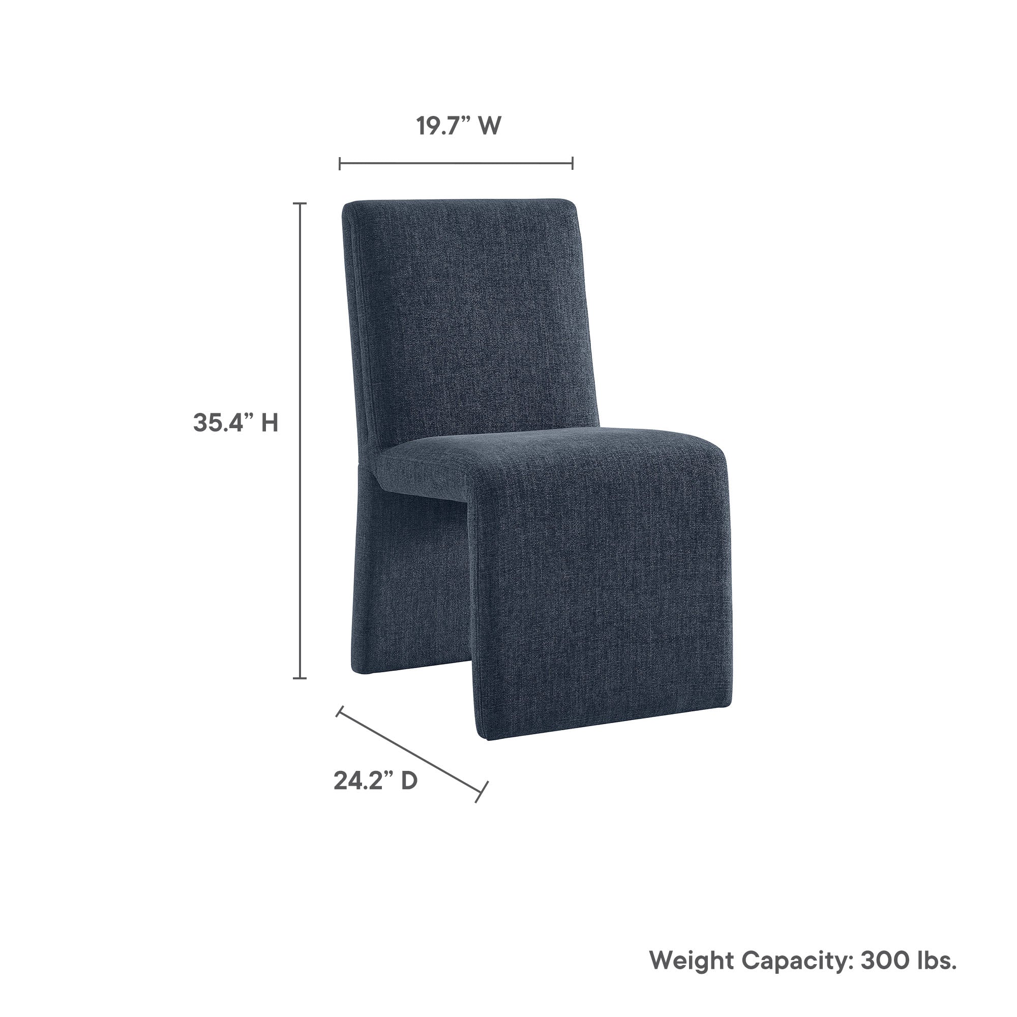 Emory Fabric Upholstered Dining Side Chair, Slate Blue