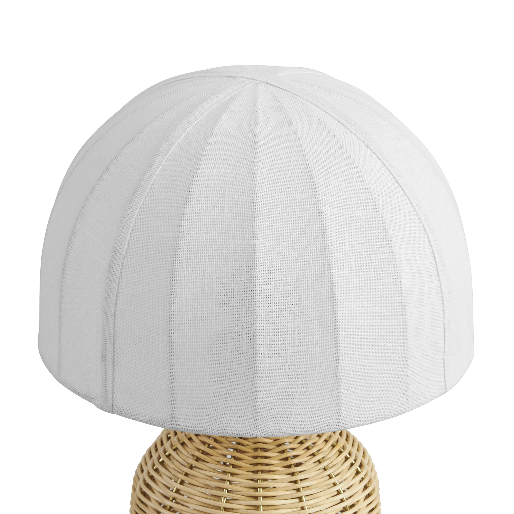 Santo Rattan Table Lamp With Dome Shade, White Natural
