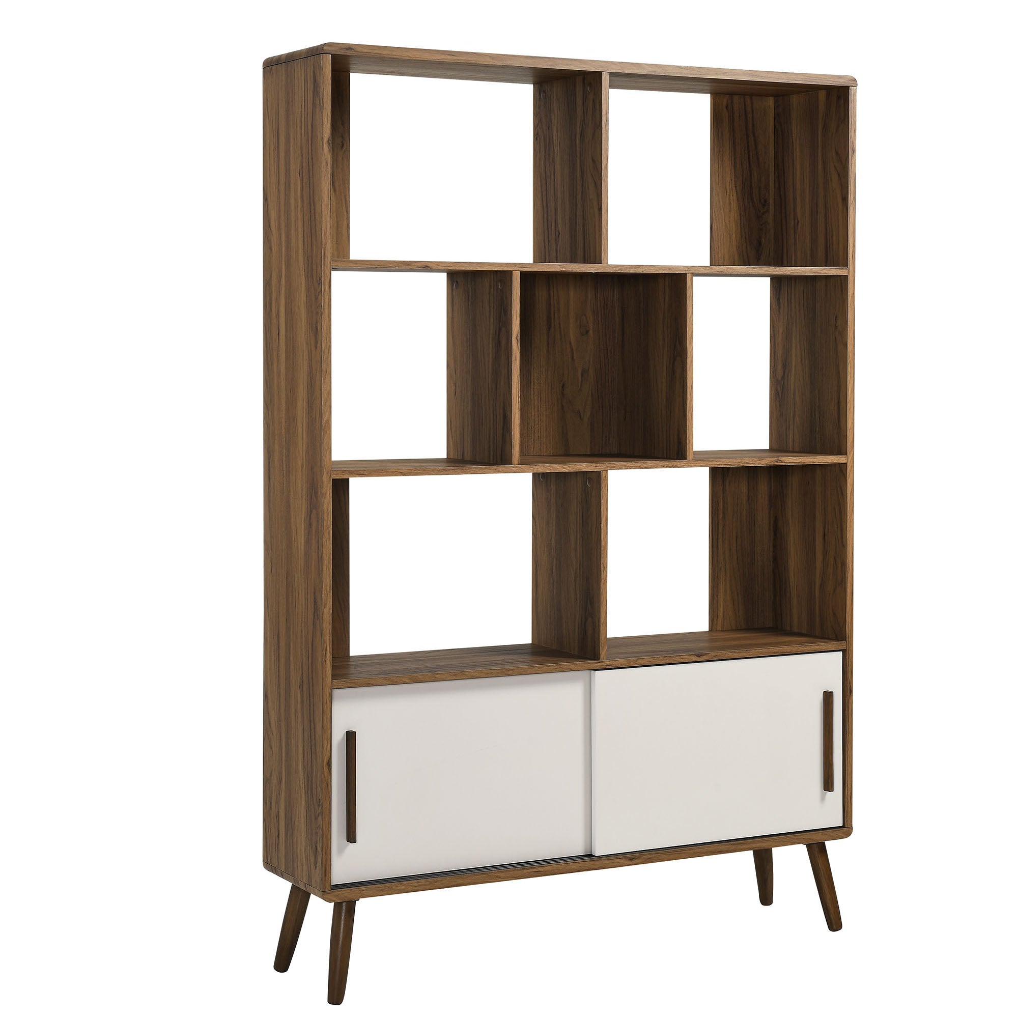 Transmit 45" Bookcase with Sliding Doors, Walnut Linen