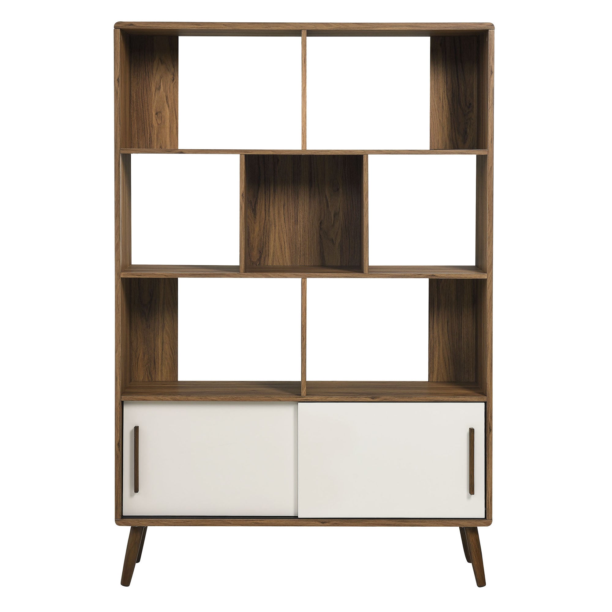 Transmit 45" Bookcase with Sliding Doors, Walnut Linen