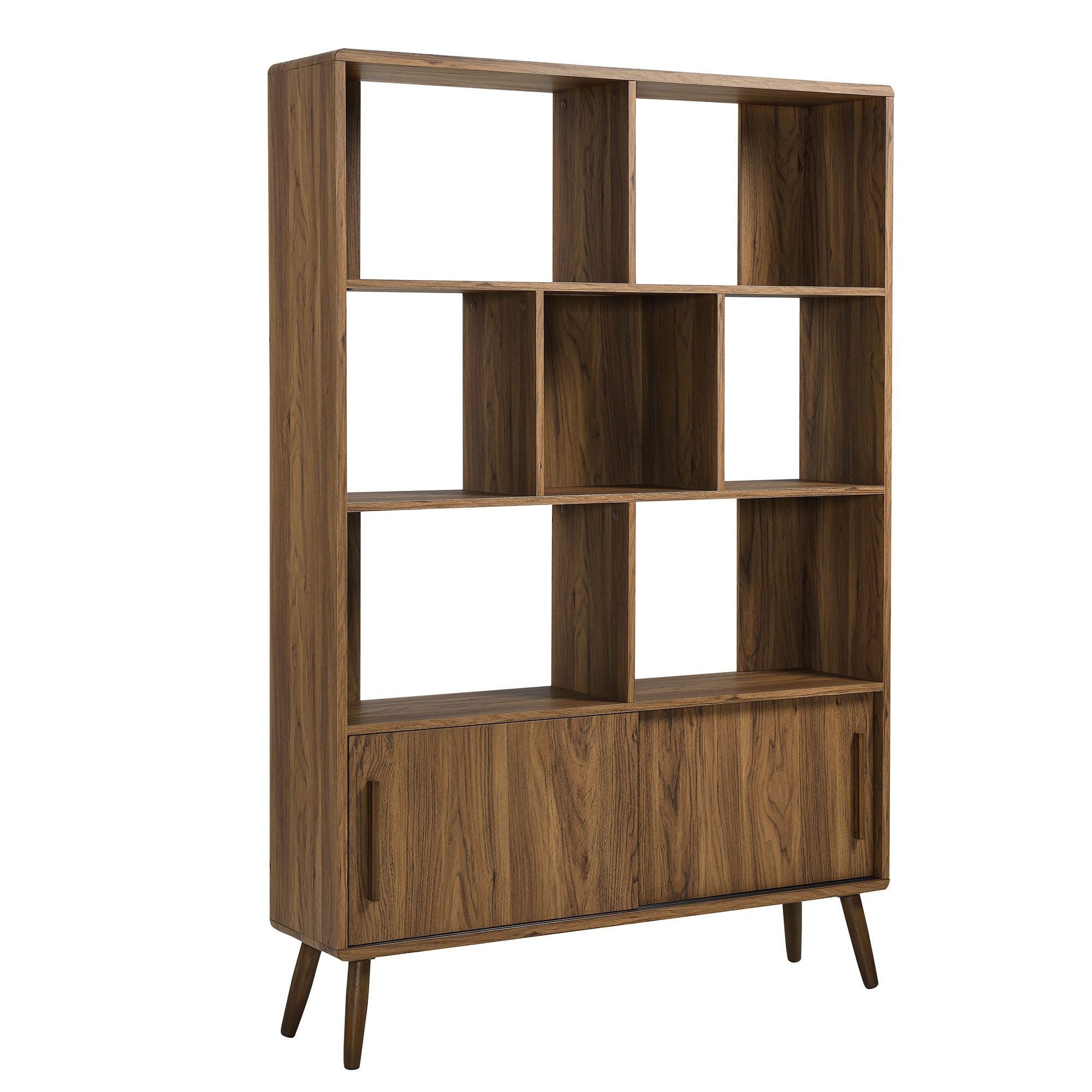 Transmit 45" Bookcase with Sliding Doors, Walnut