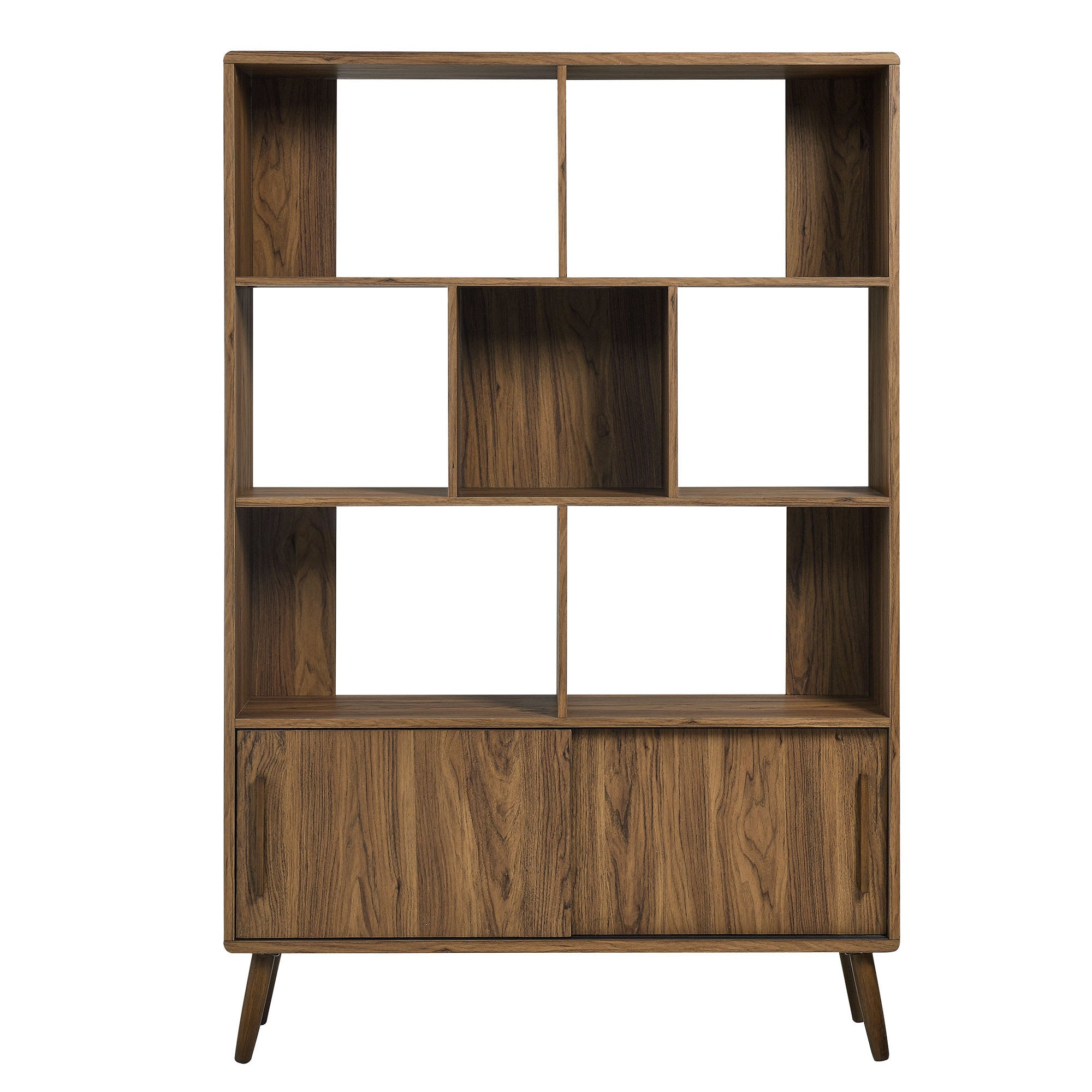 Transmit 45" Bookcase with Sliding Doors, Walnut