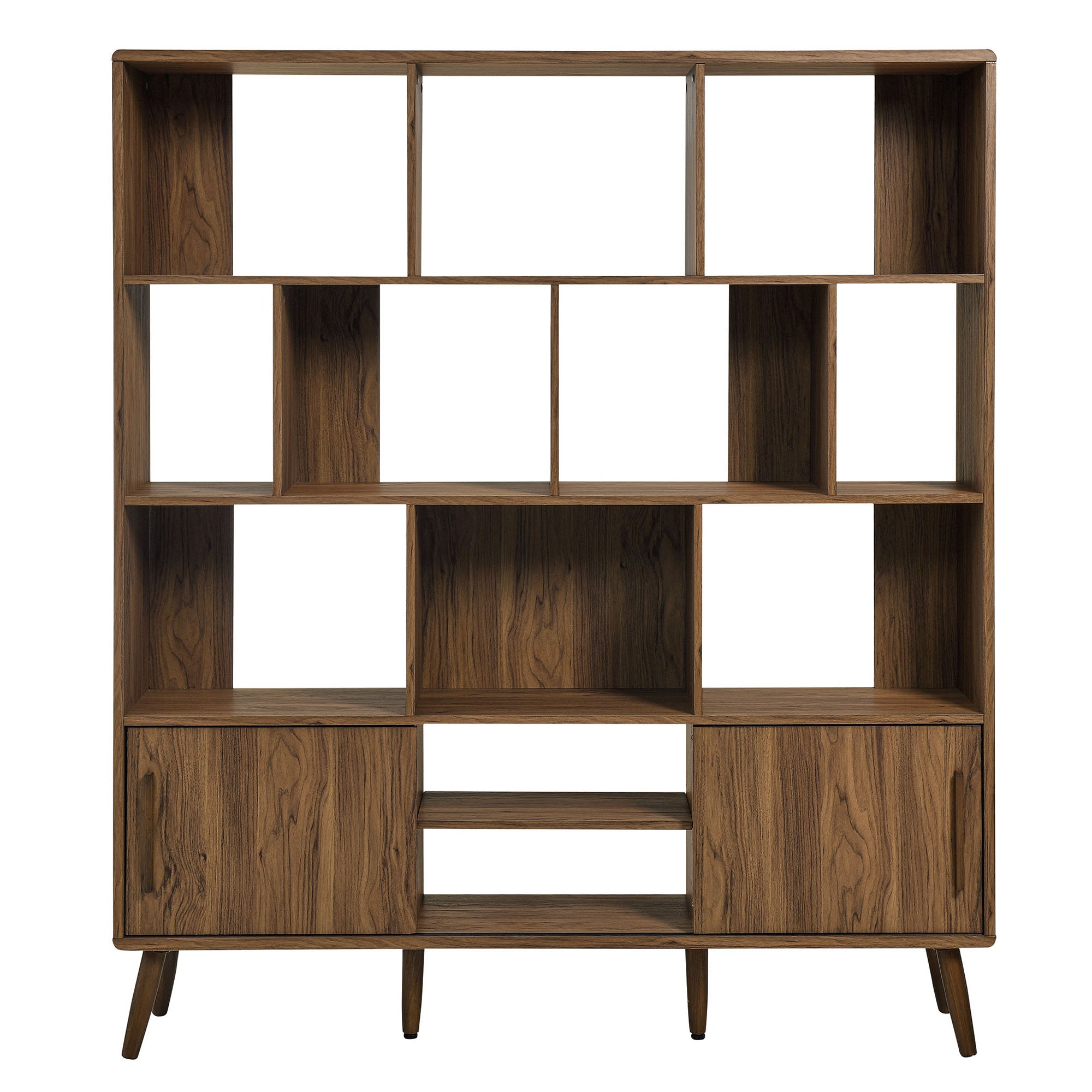 Transmit 59" Bookcase with Sliding Doors, Walnut
