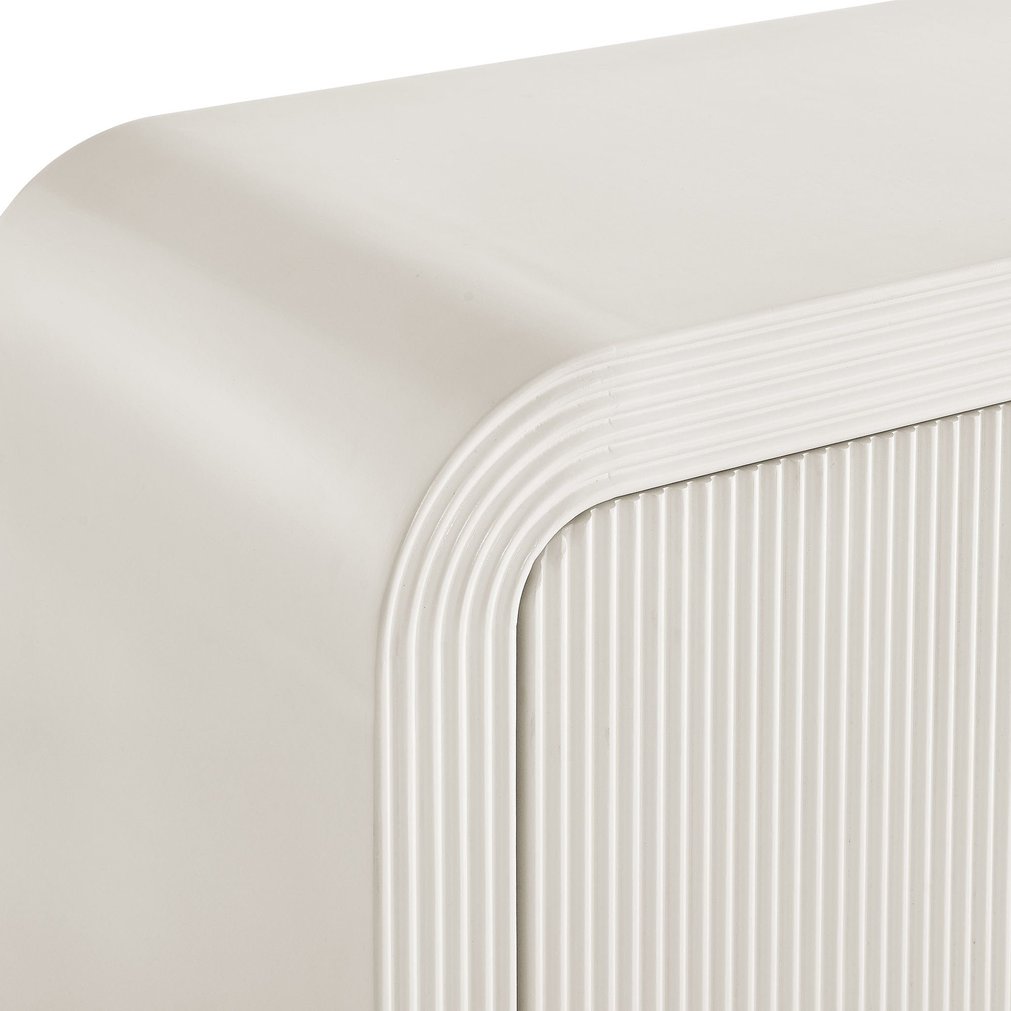 Waterflute 70" Fluted Sideboard Cabinet, White Matte