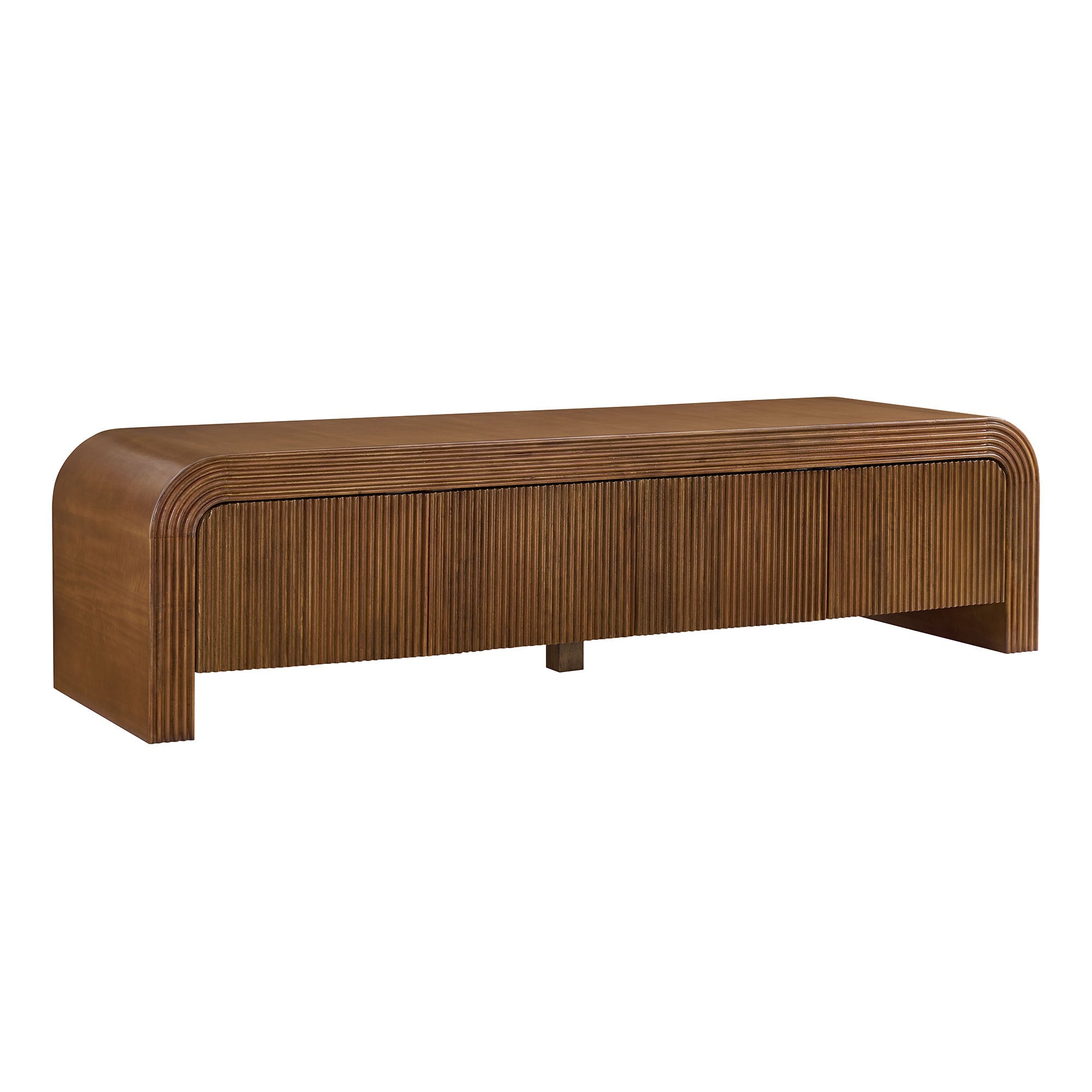 Waterflute 68" Fluted TV Stand, Walnut