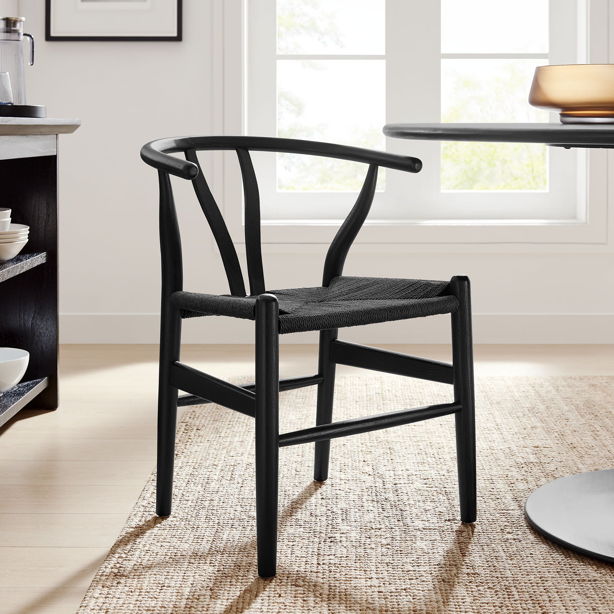 Amish 29" Wood Dining Chair, Black Black