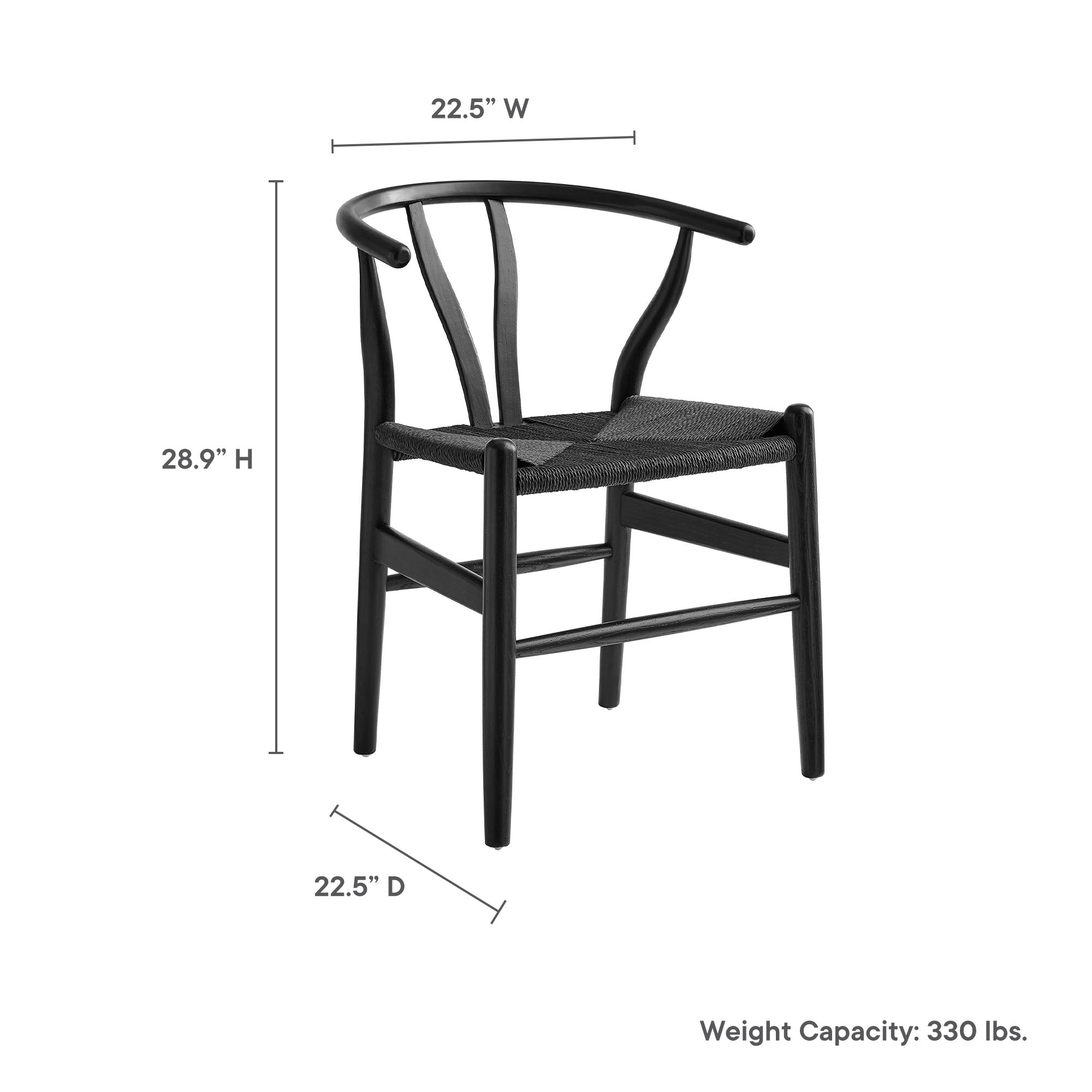 Amish 29" Wood Dining Chair, Black Black