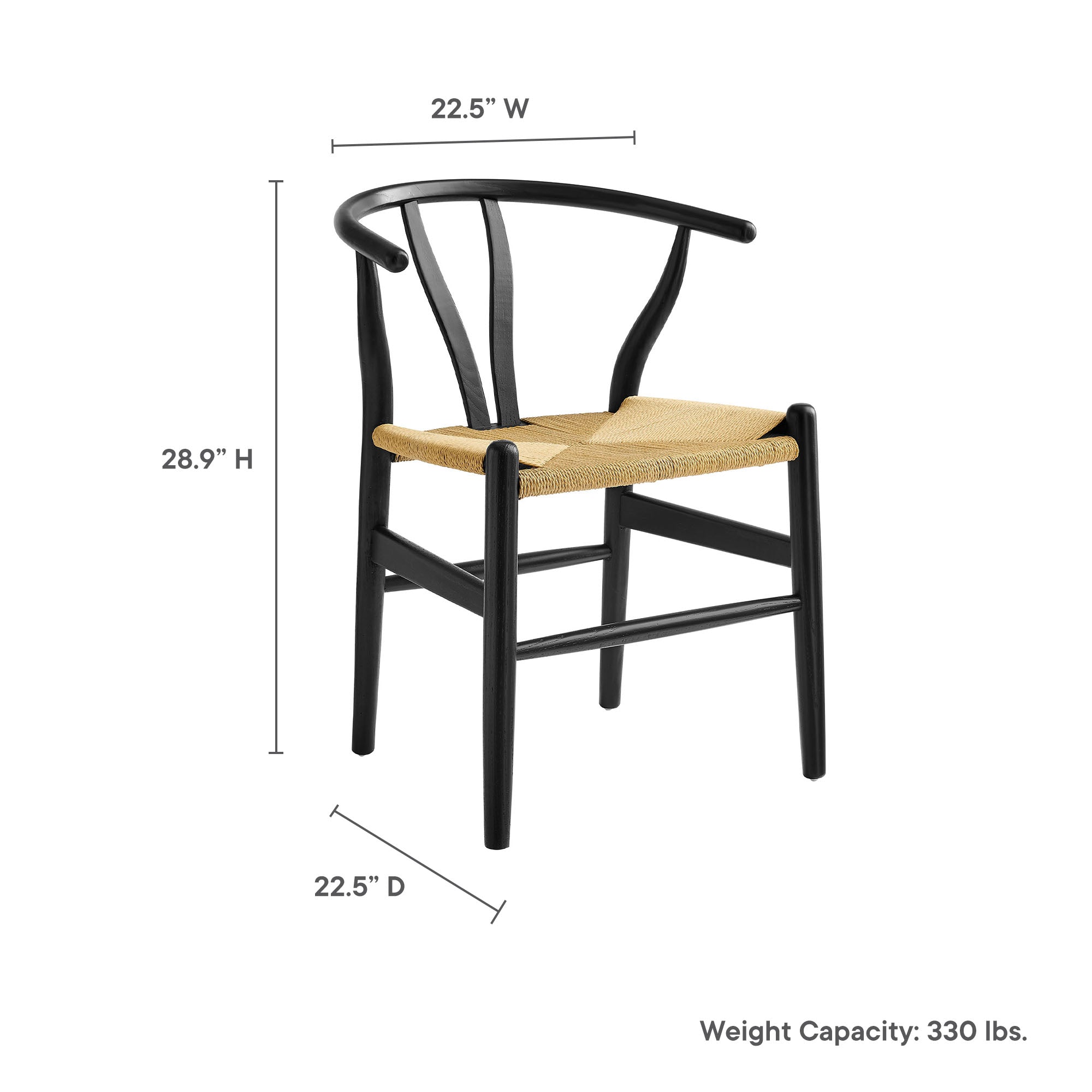 Amish 29" Wood Dining Chair, Black