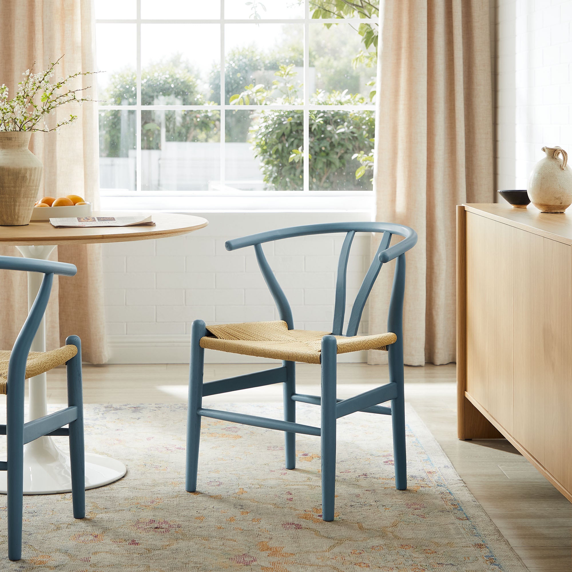 Amish 29" Wood Dining Chair, Harbor Blue
