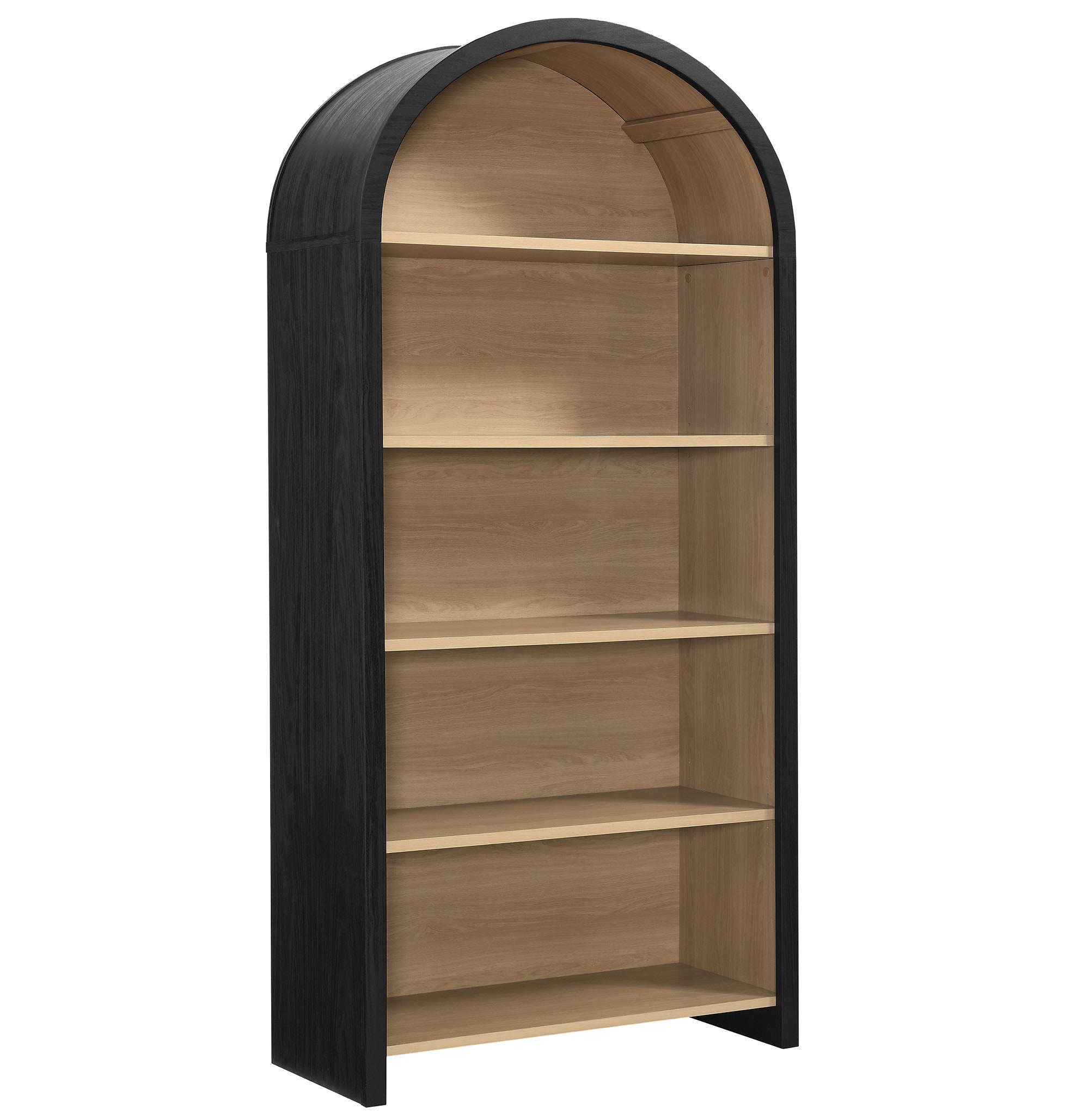 Evie Arched Wide Bookcase Display Cabinet, Black