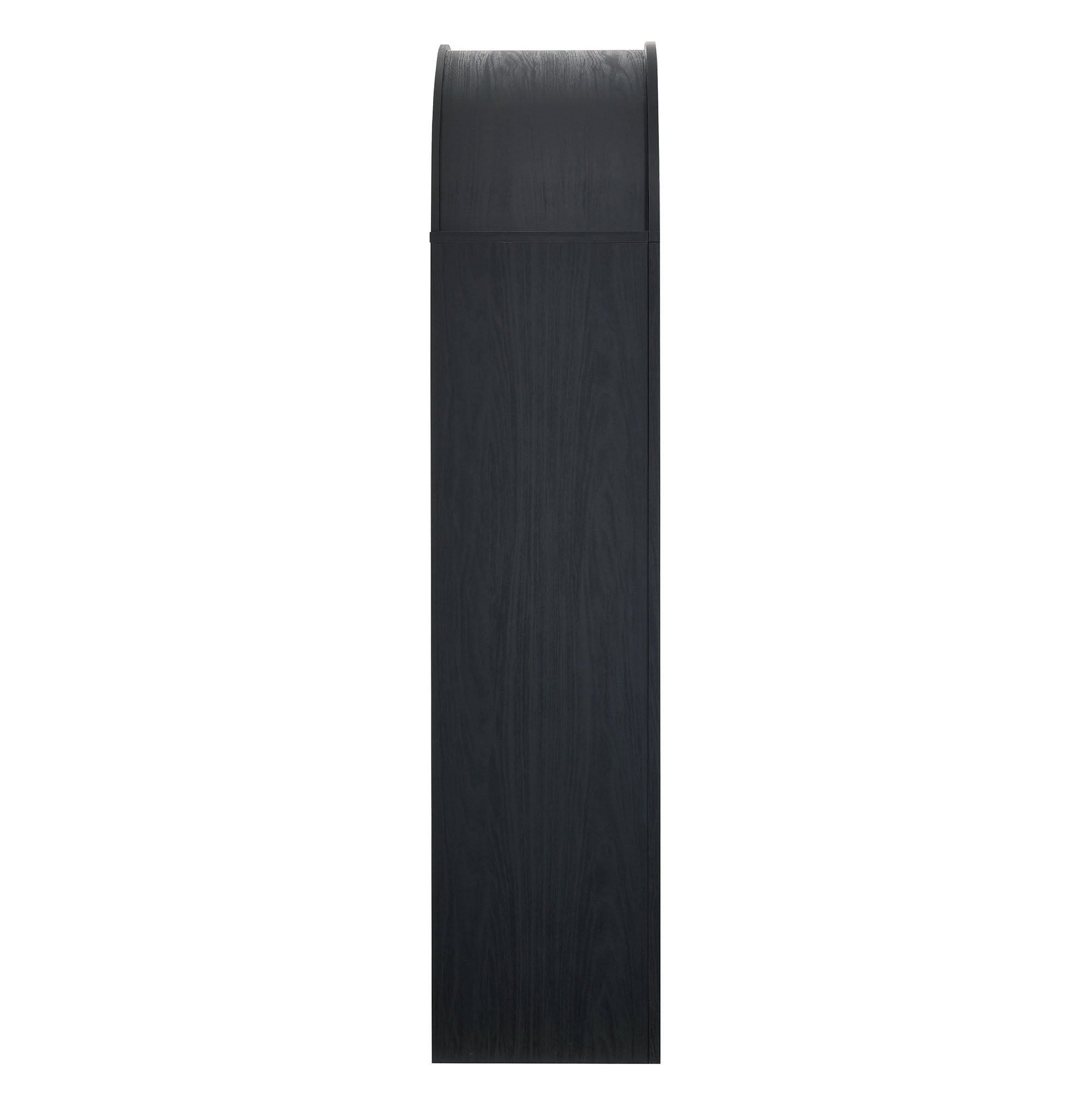 Evie Arched Wide Bookcase Display Cabinet, Black