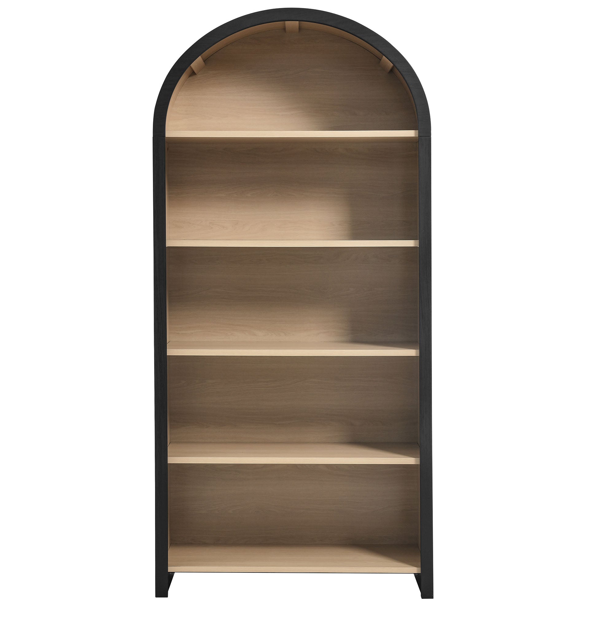 Evie Arched Wide Bookcase Display Cabinet, Black