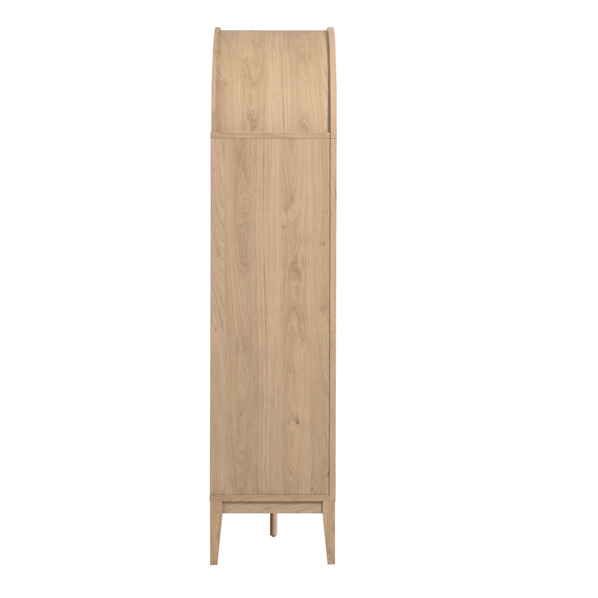 Nolan Arched Bar Cabinet, Light Oak