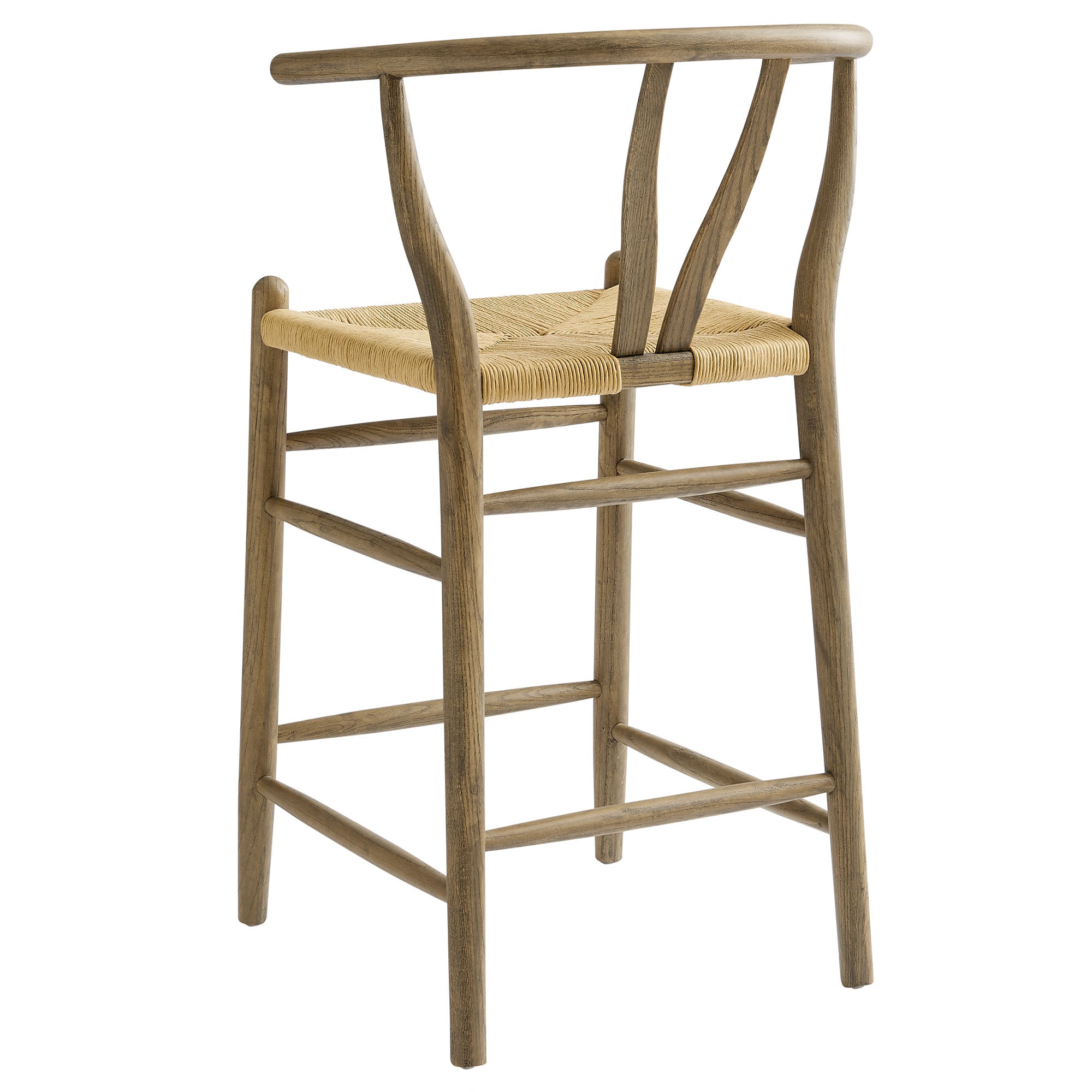 Amish Wood Counter Stool, Weathered Gray Teak