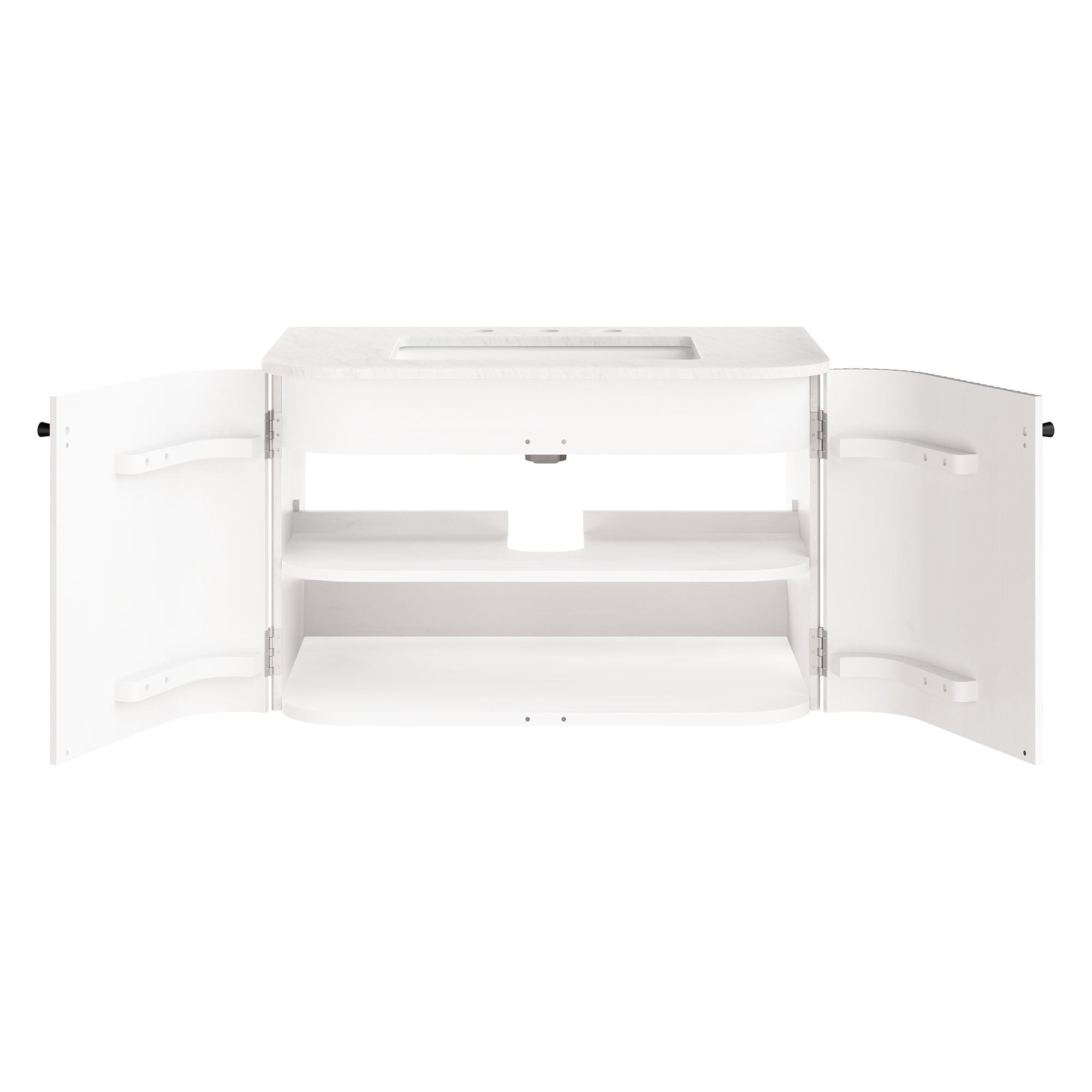 Zia 30" Wall-Mount Bathroom Vanity with Marble Sink, Ivory
