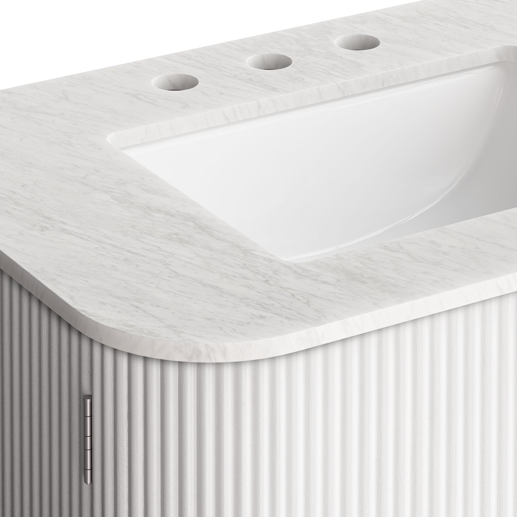 Zia 30" Wall-Mount Bathroom Vanity with Marble Sink, Ivory