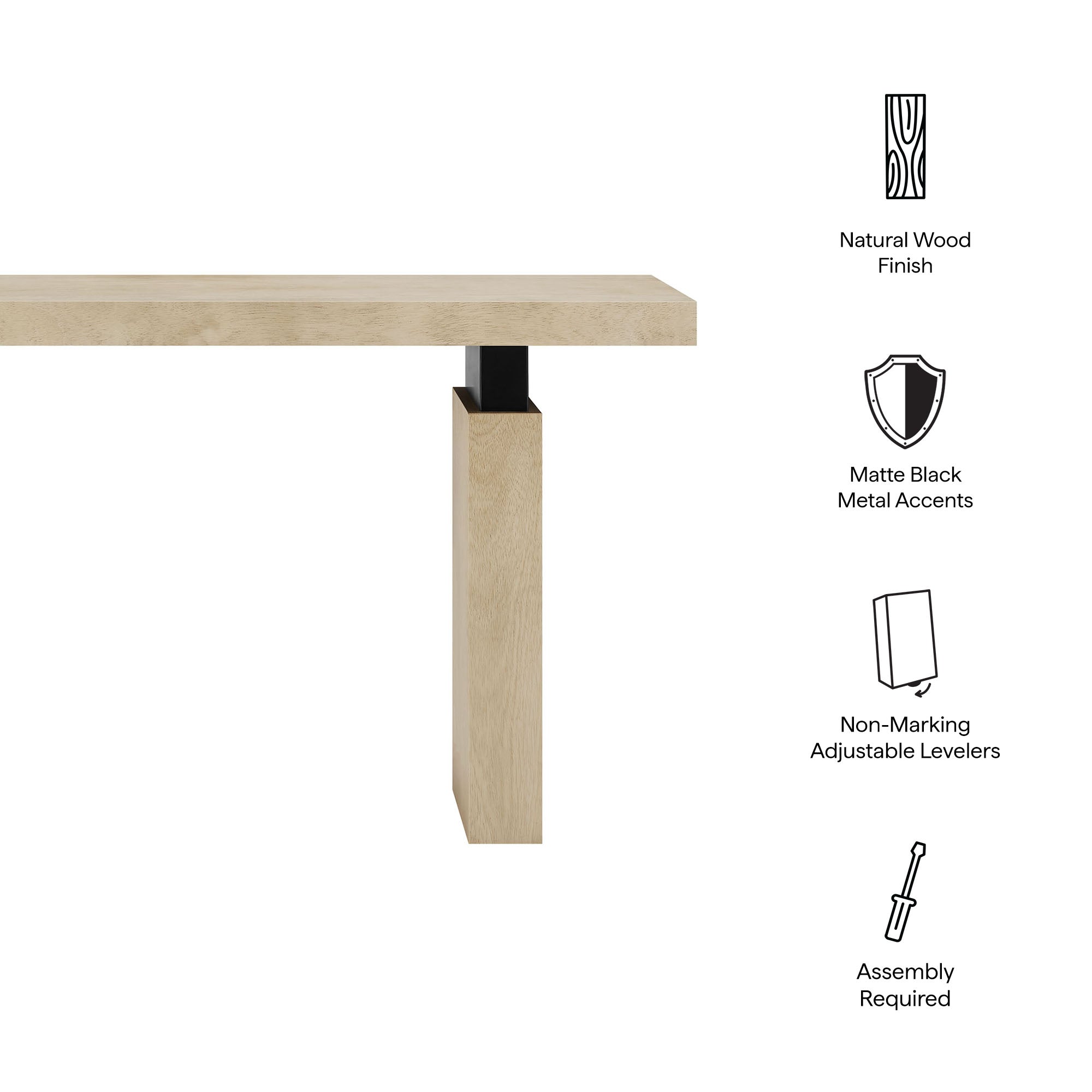 Piston 52" Rectangular Wood Console Table, Natural