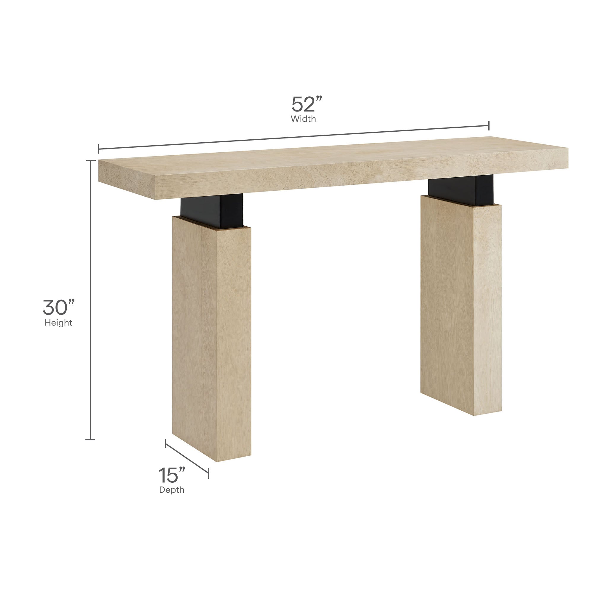 Piston 52" Rectangular Wood Console Table, Natural