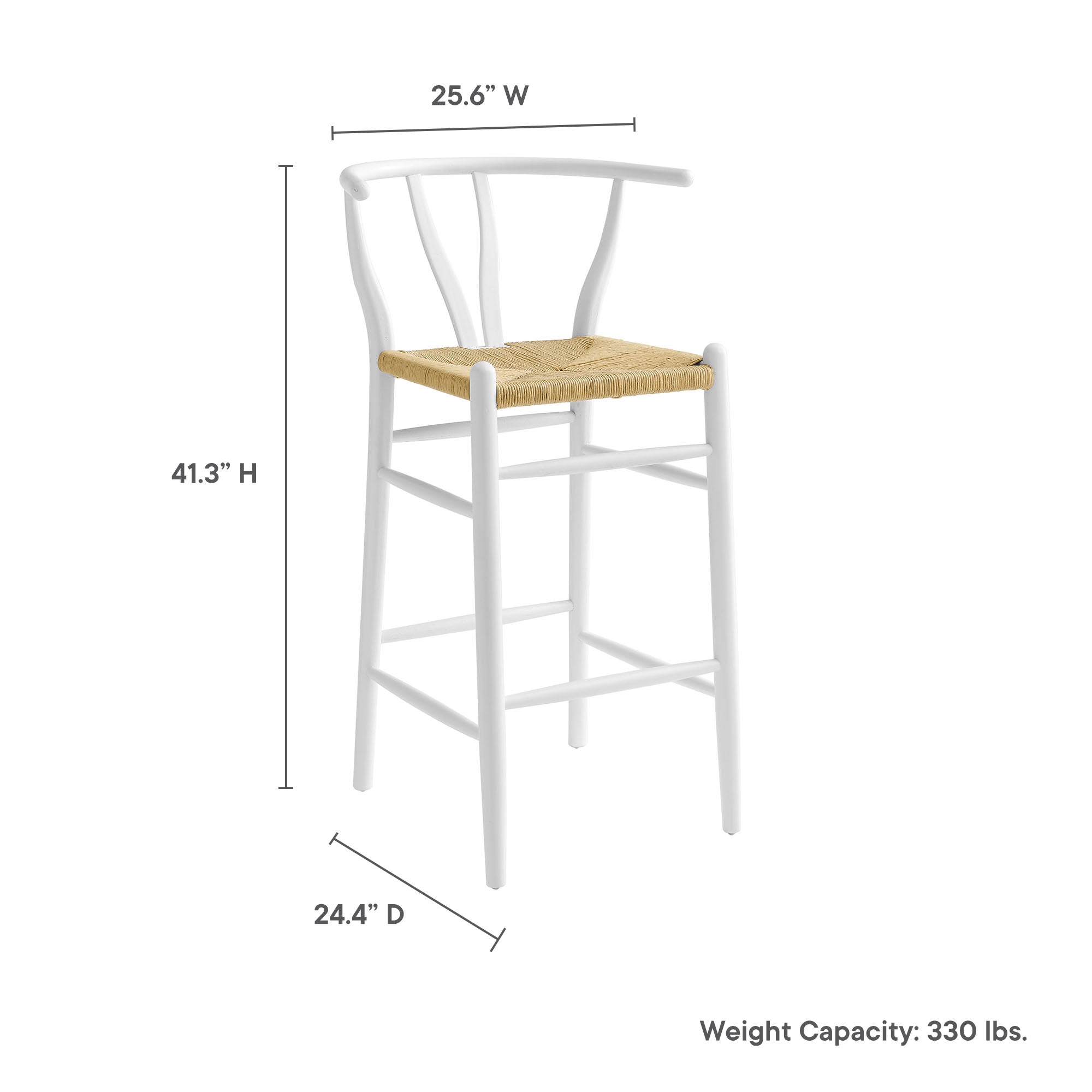 Amish Wood Bar Stool, White