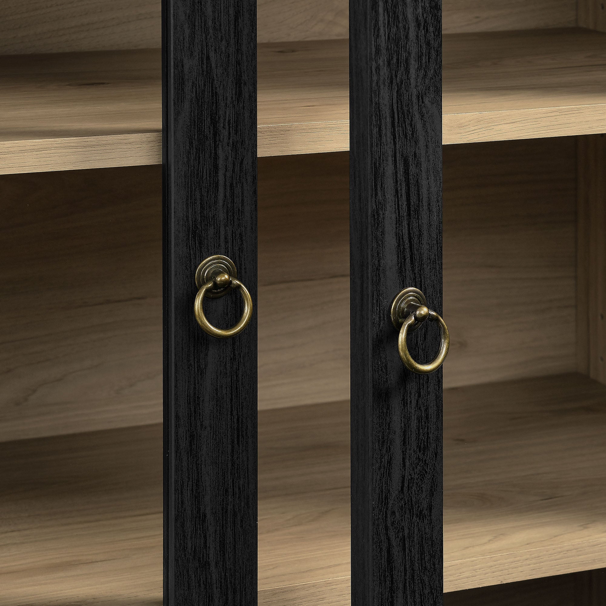 Nyx Arched Display Cabinet, Black Light Oak