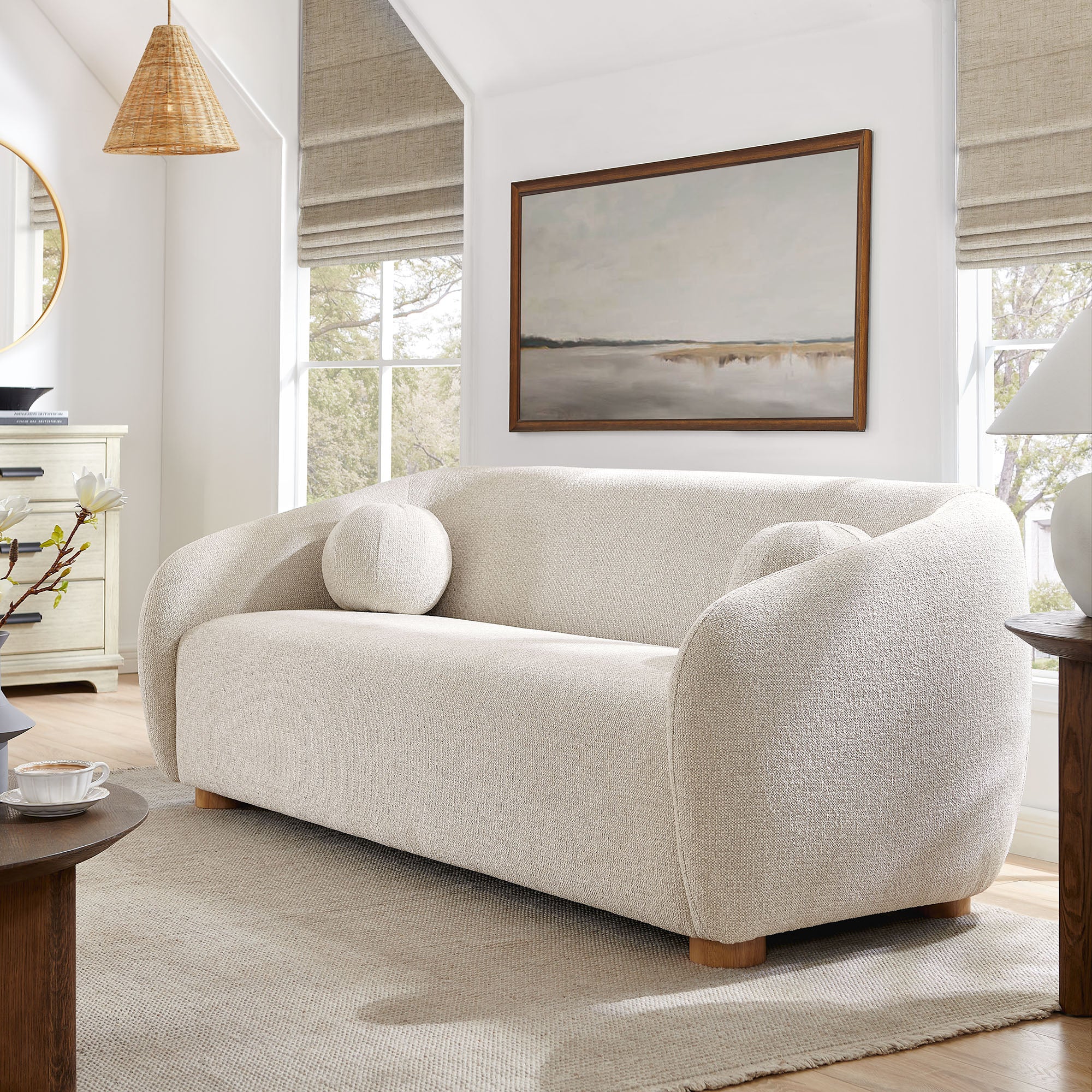 Holland 85" Chenille Fabric Sofa, Dove Gray
