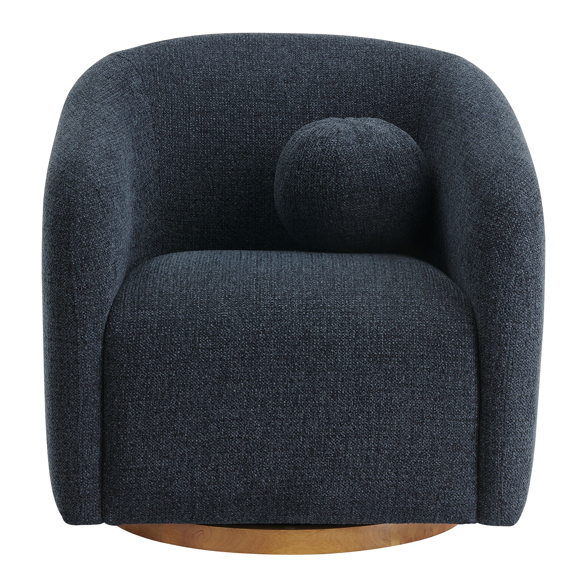 Holland Swivel Chenille Fabric Armchair, Navy
