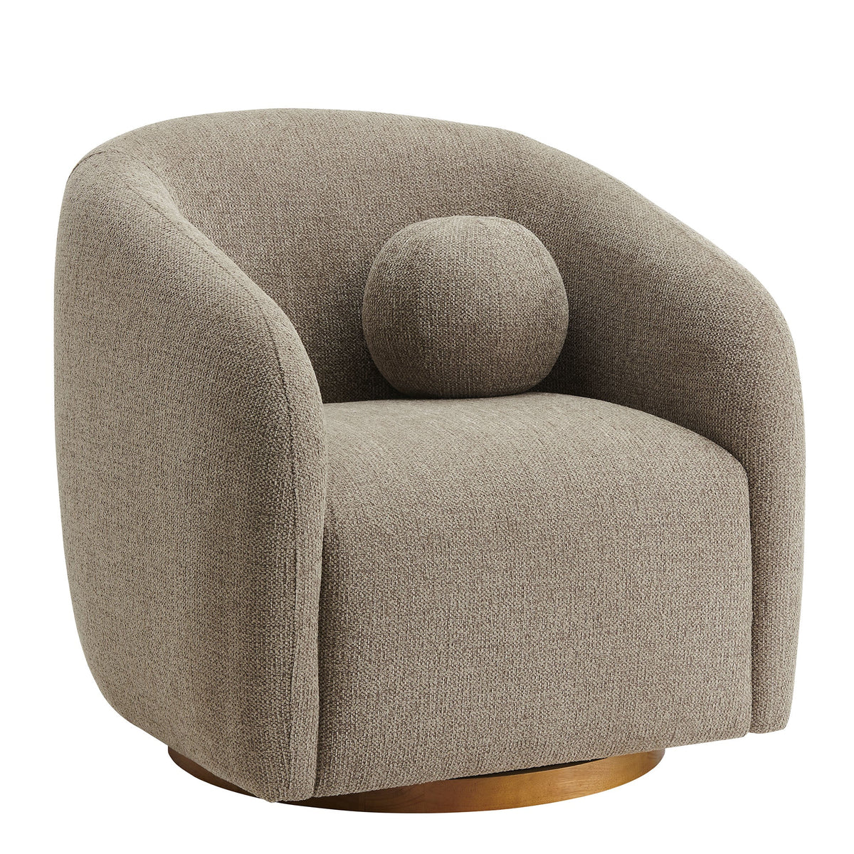 Holland Swivel Chenille Fabric Armchair, Taupe