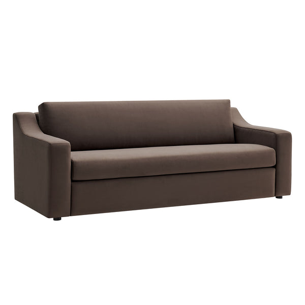 Liora Performance Velvet Sofa, Chocolate Brown