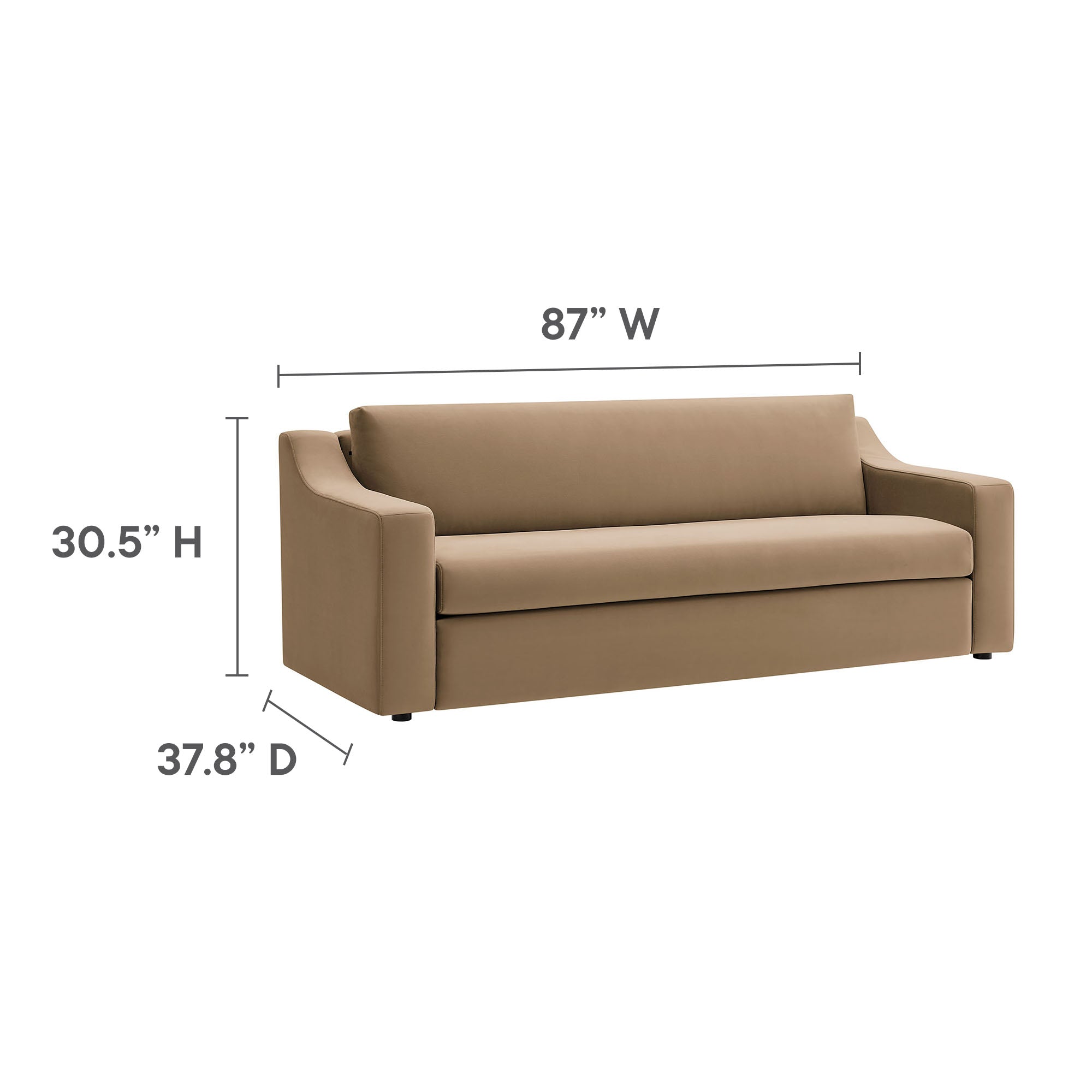 Liora Performance Velvet Sofa, Taupe