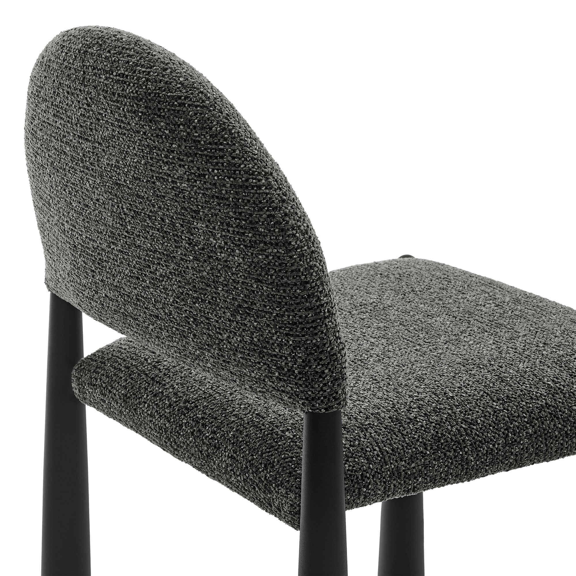 Hayley Upholstered Fabric Dining Side Chair, Black Anthracite