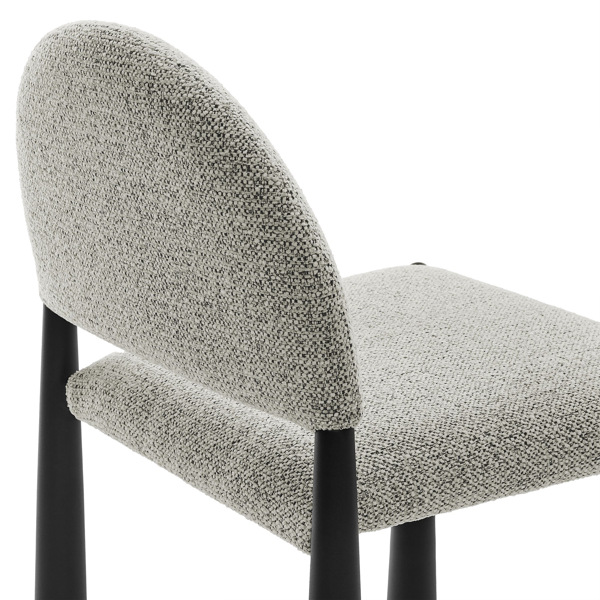 Hayley Upholstered Fabric Dining Side Chair, Black Camel