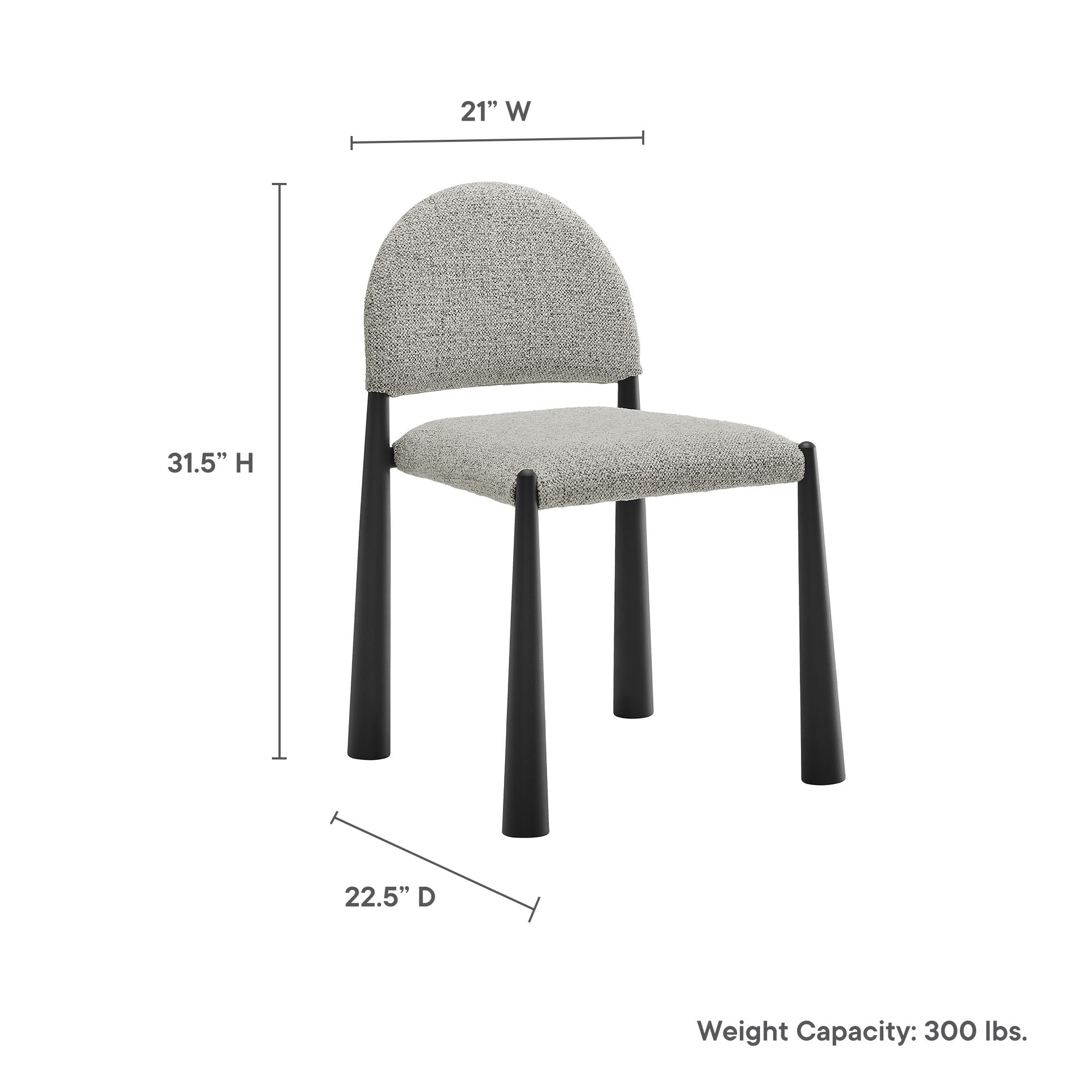 Hayley Upholstered Fabric Dining Side Chair, Black Camel