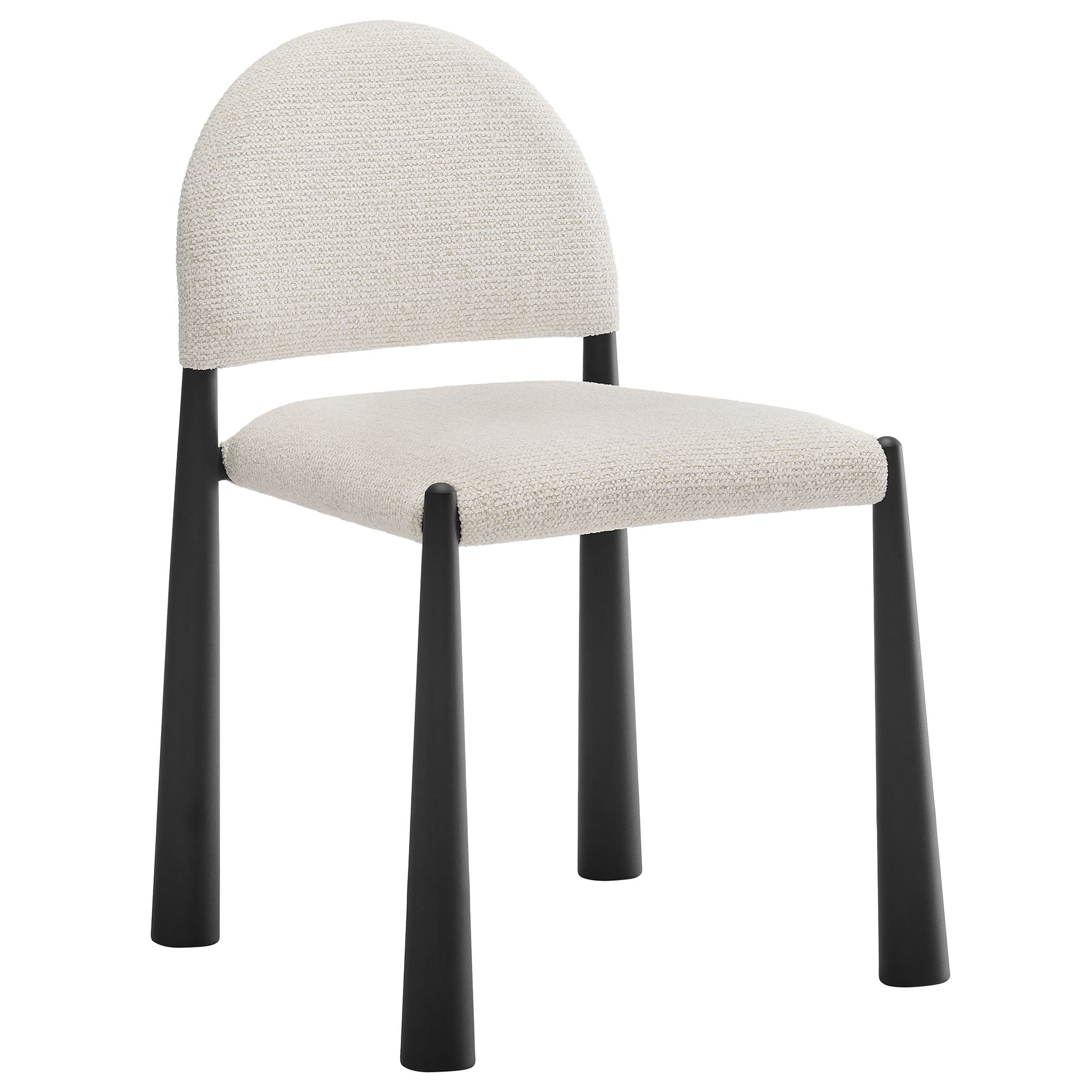 Hayley Upholstered Fabric Dining Side Chair, Black Cream