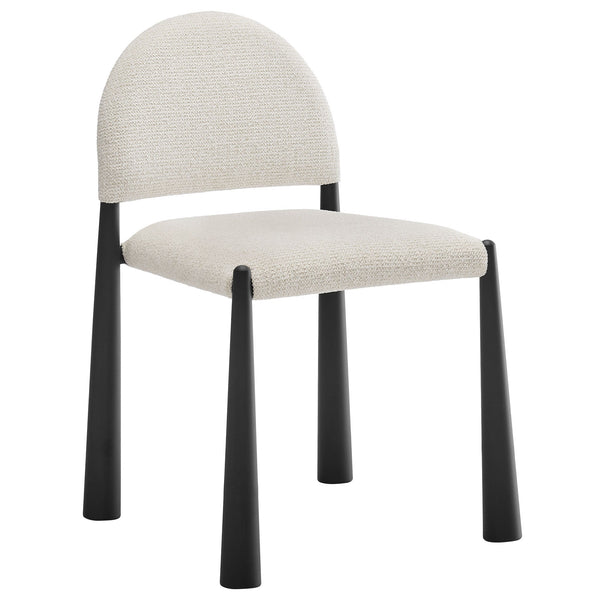 Hayley Upholstered Fabric Dining Side Chair, Black Cream