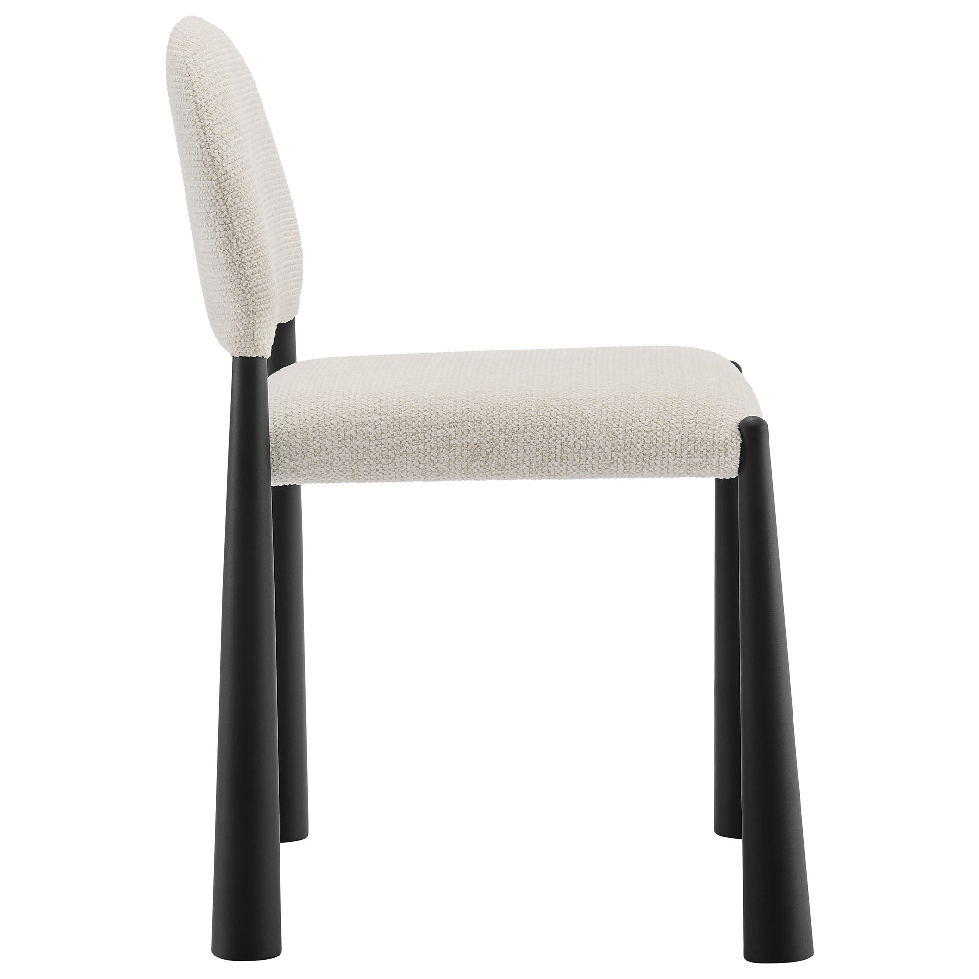 Hayley Upholstered Fabric Dining Side Chair, Black Cream