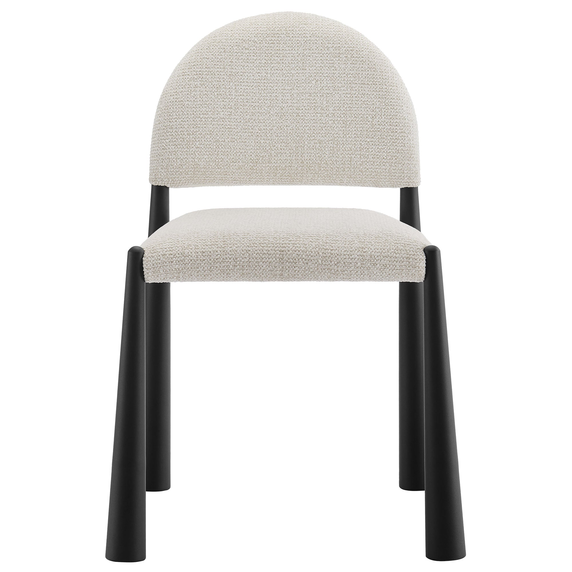 Hayley Upholstered Fabric Dining Side Chair, Black Cream