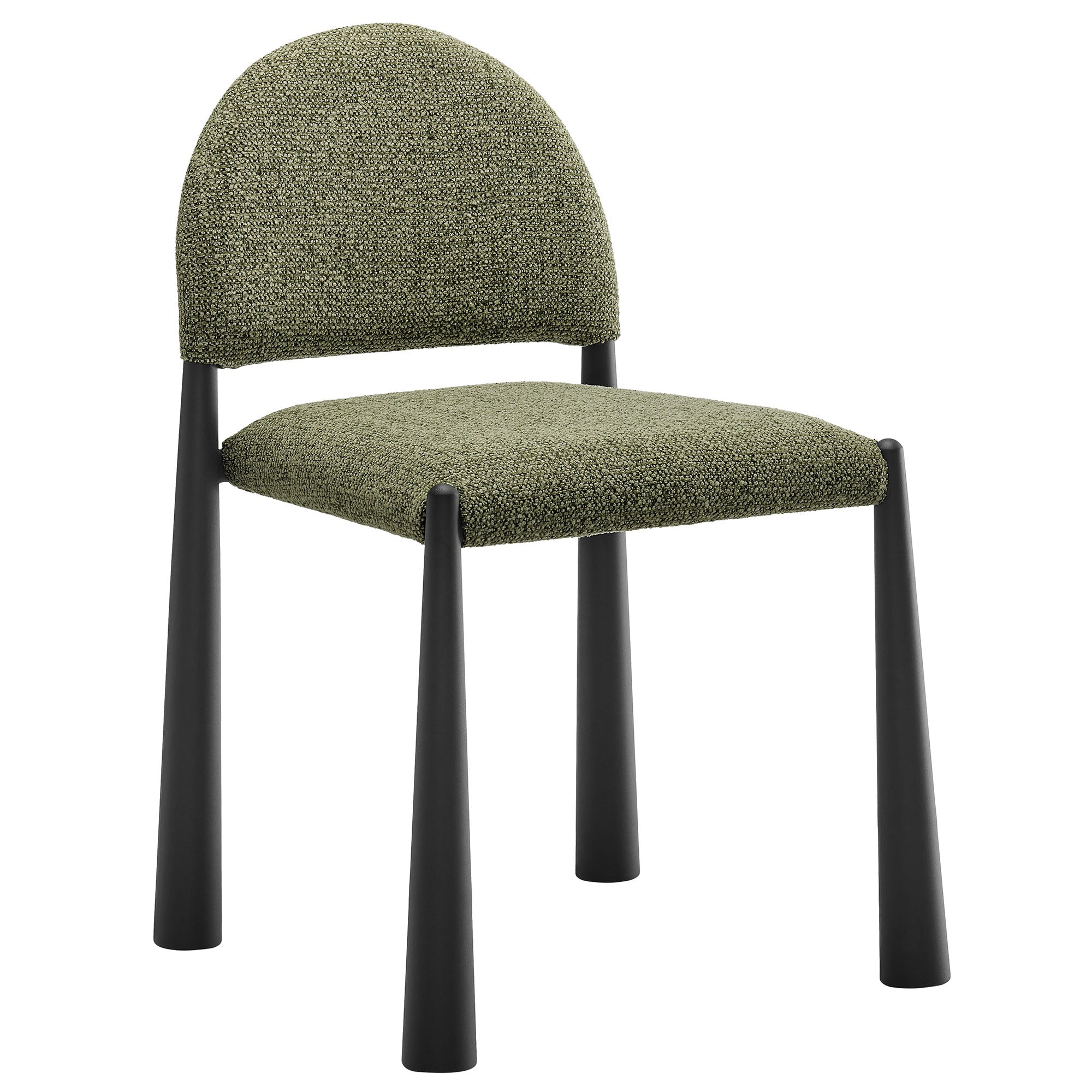 Hayley Upholstered Fabric Dining Side Chair, Black Leaf